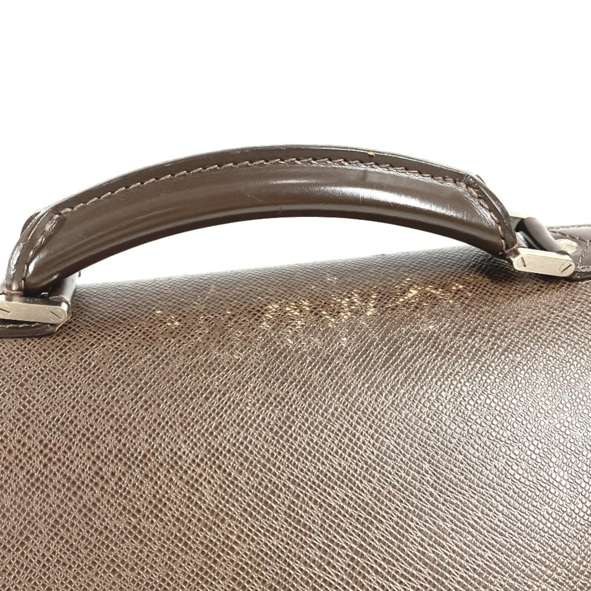 Louis Vuitton Brown Galle Grizzly Taiga Leather Briefcase Handbag Tote Bag (Pre-Owned)