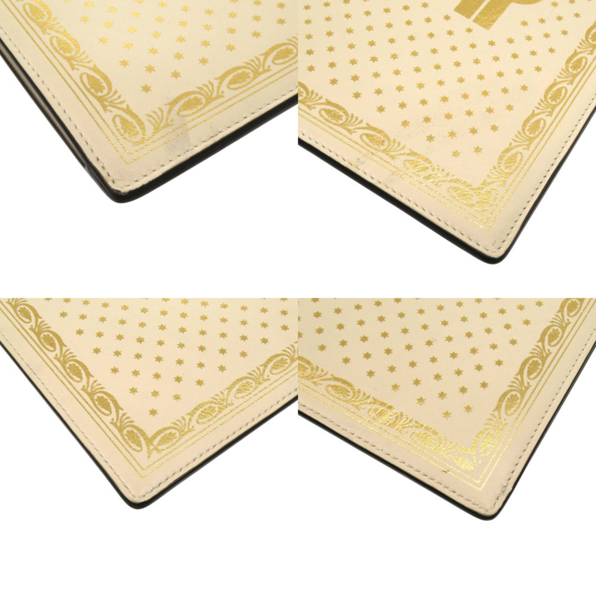 Gucci Gold Ivory Leather Clutch Bag (Pre-Owned)