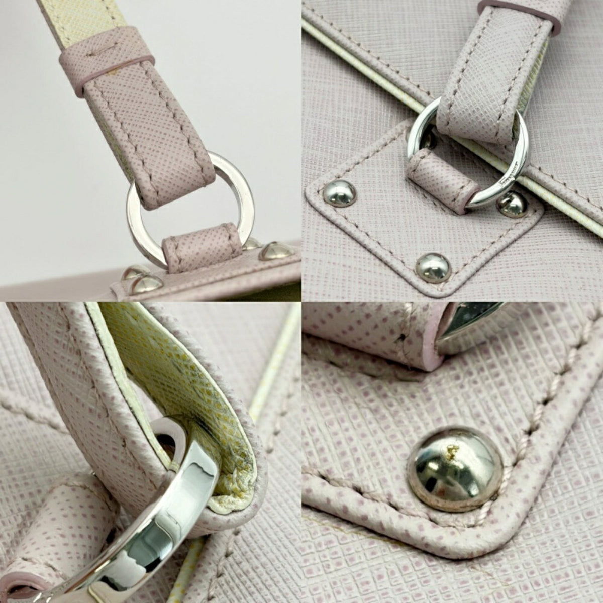 Salvatore Ferragamo Pink Leather Pvc Handbag Tote Bag (Pre-Owned)