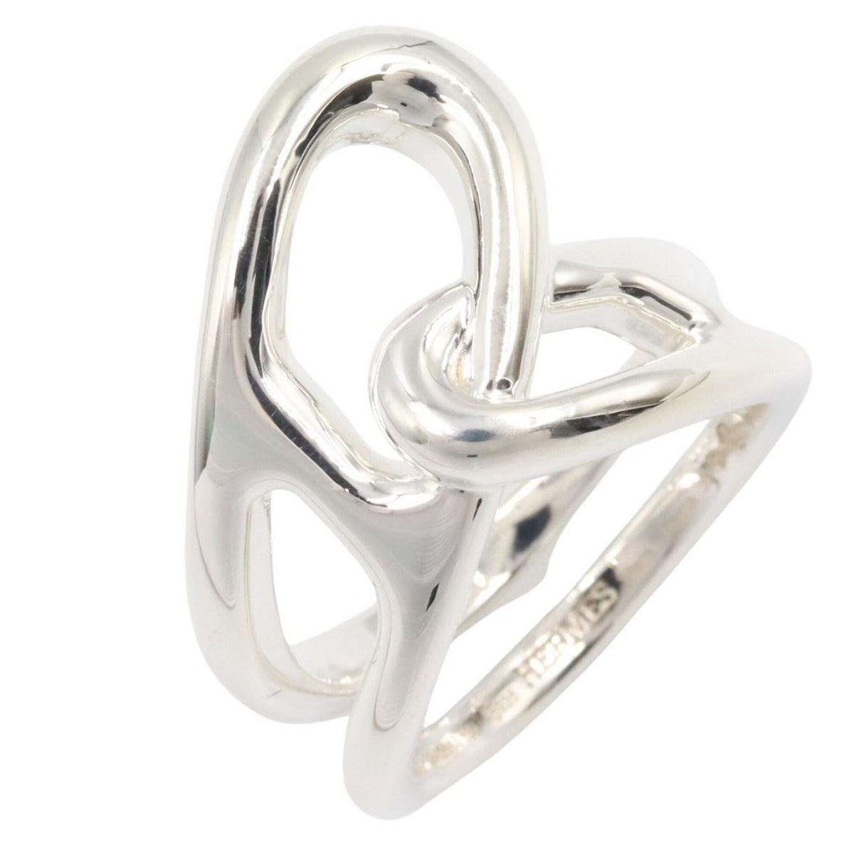 Hermes Silver Silver 925 Band Ring (Pre-Owned)