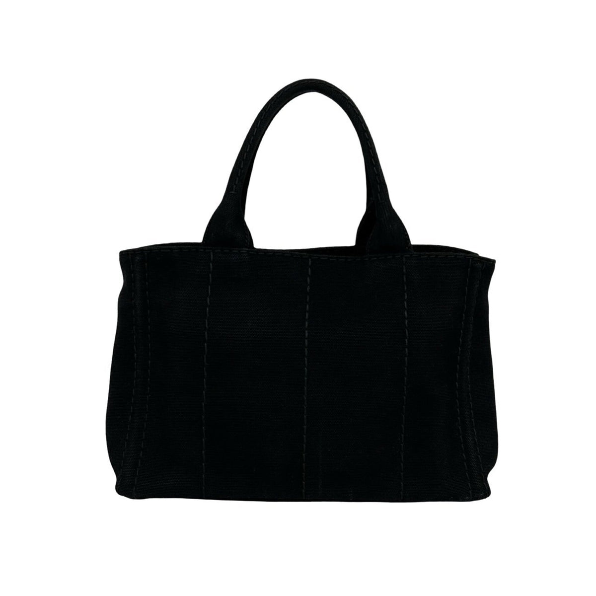 Prada Black Canvas Handbag Shoulder Bag Tote Bag (Pre-Owned)