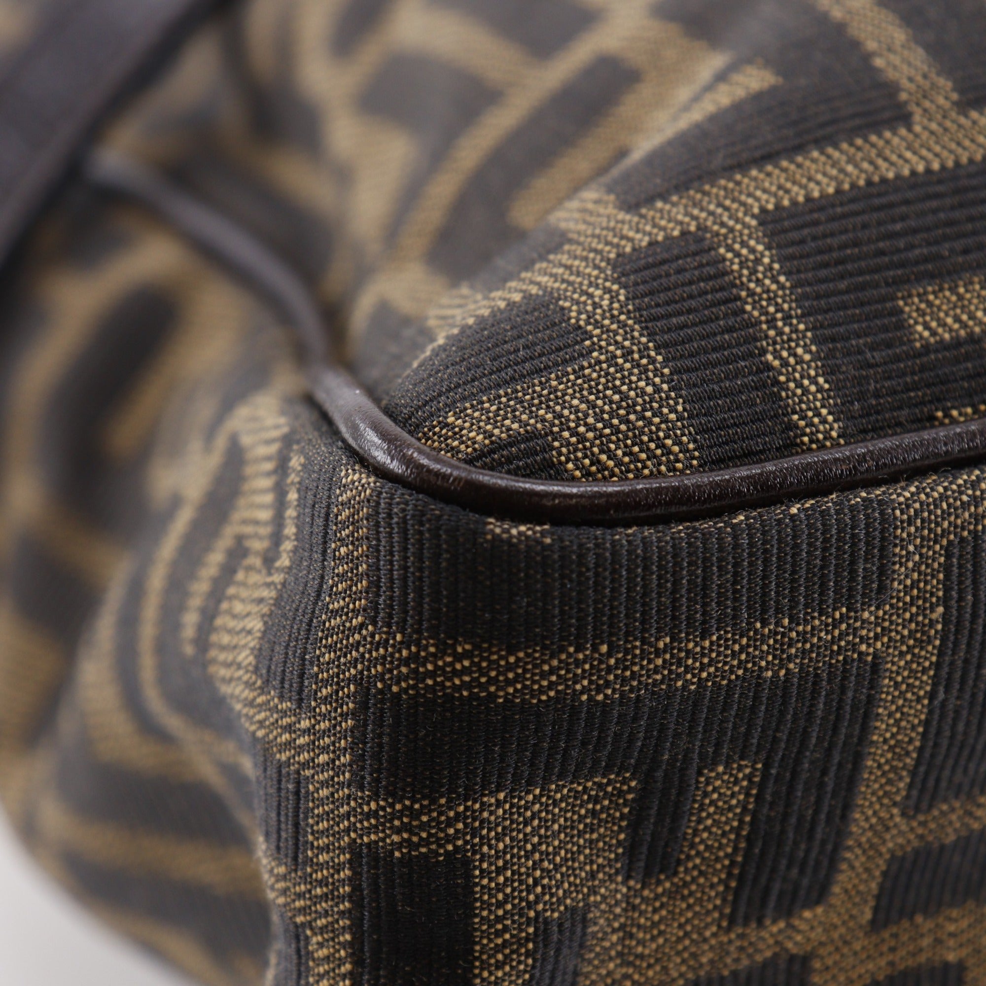 Fendi Zucca Brown Nylon Canvas Briefcase (Pre-Owned)