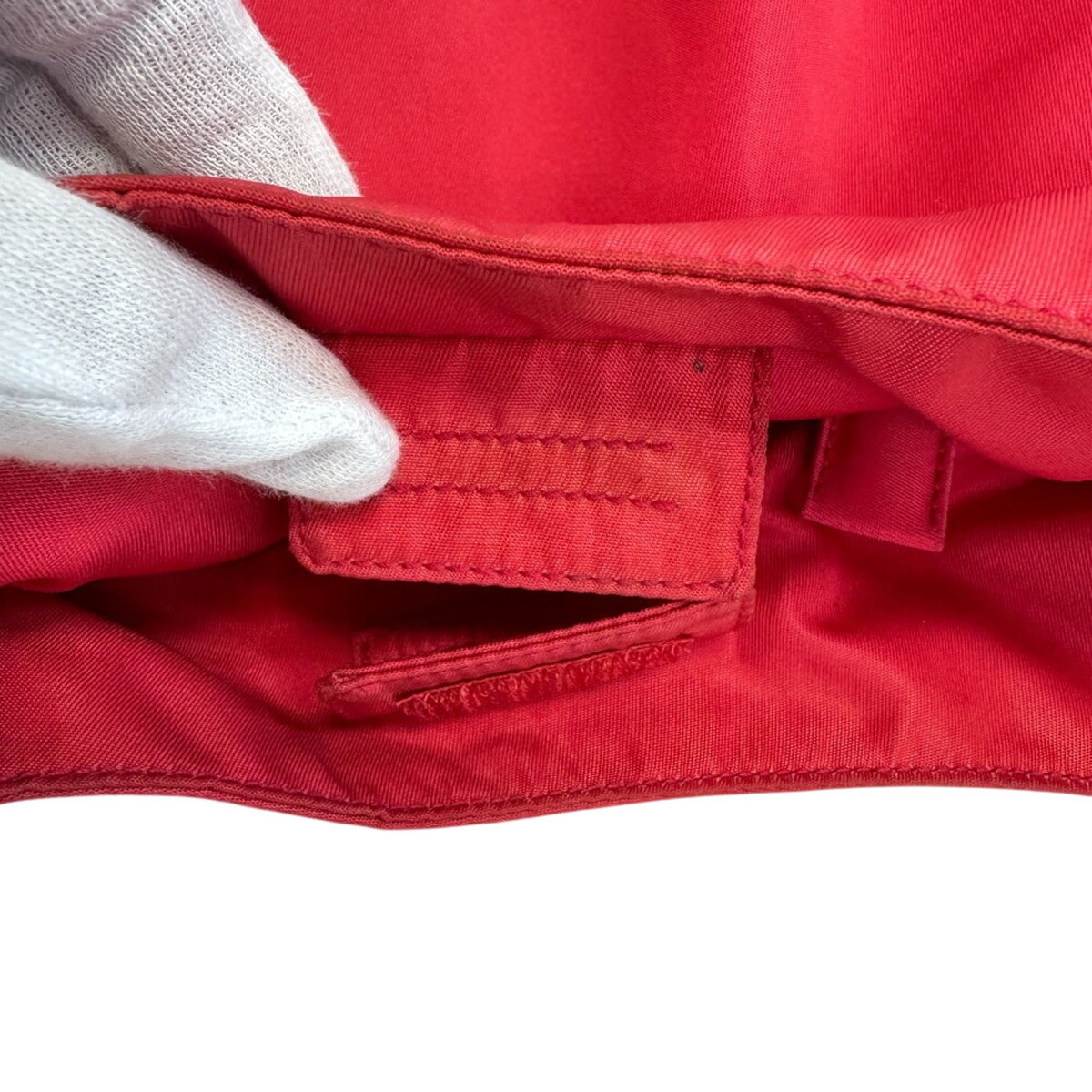 Prada Clear Red Color Nylon Plastic Shoulder Bag (Pre-Owned)