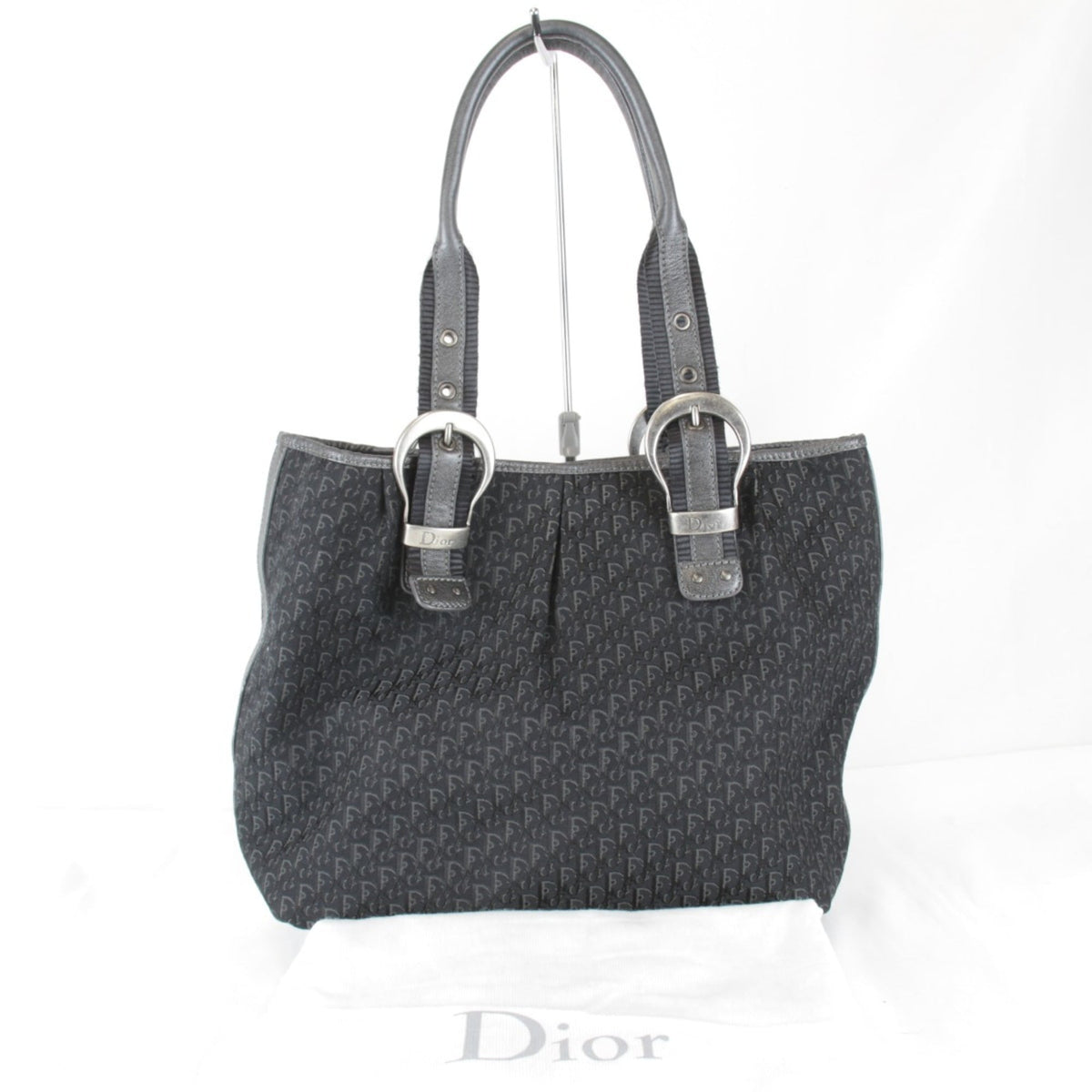 Christian Dior Trotter Black Canvas Tote Bag (Pre-Owned)