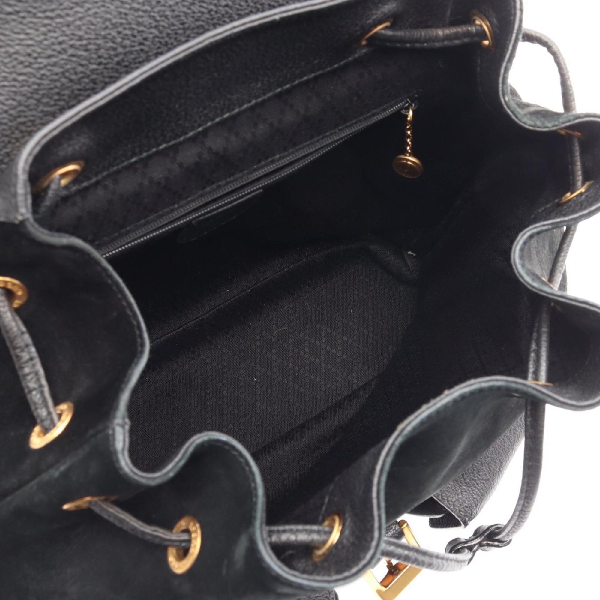 Gucci Black Suede Leather Backpack Handbag (Pre-Owned)