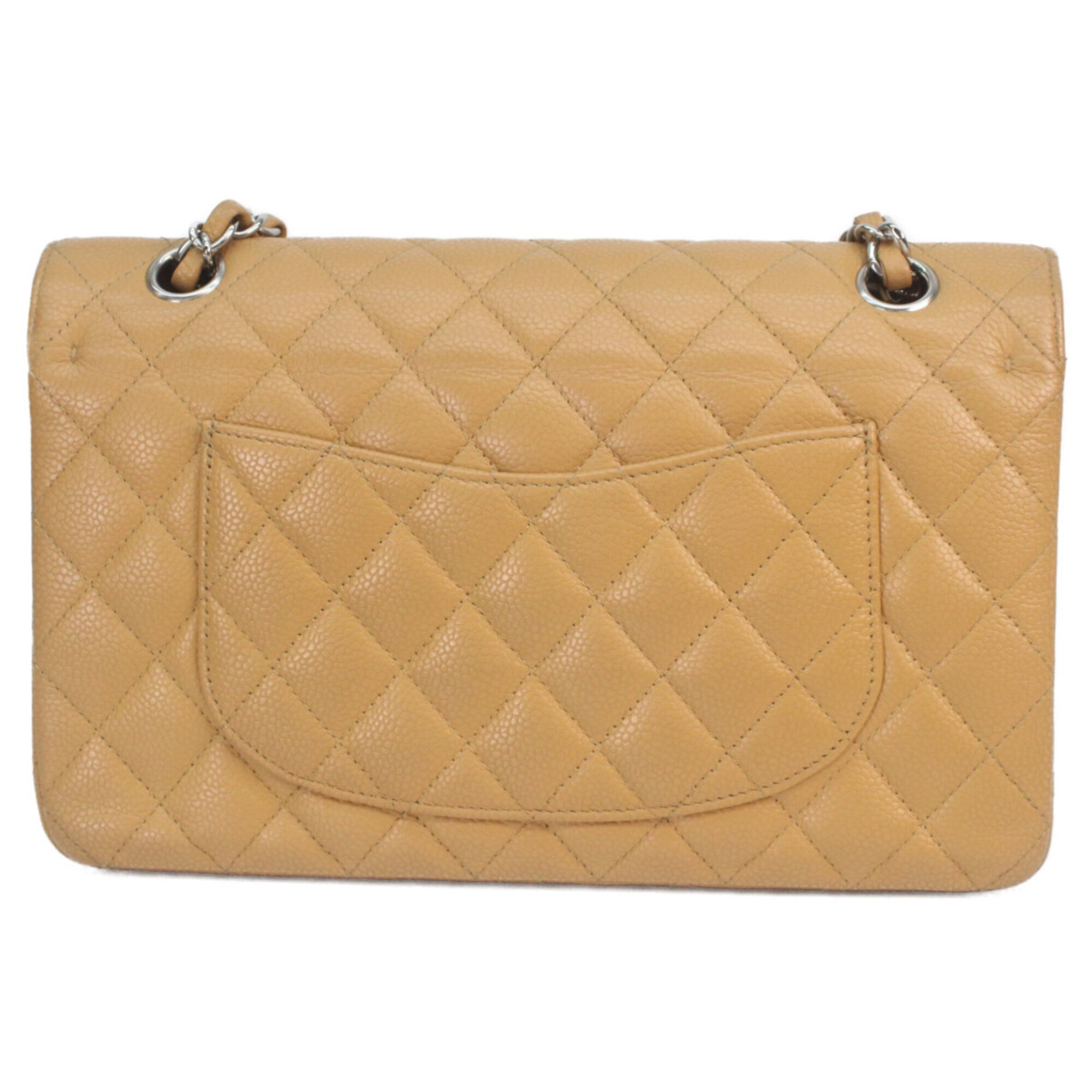 Chanel Beige Grained Calfskin Shoulder Bag (Pre-Owned)
