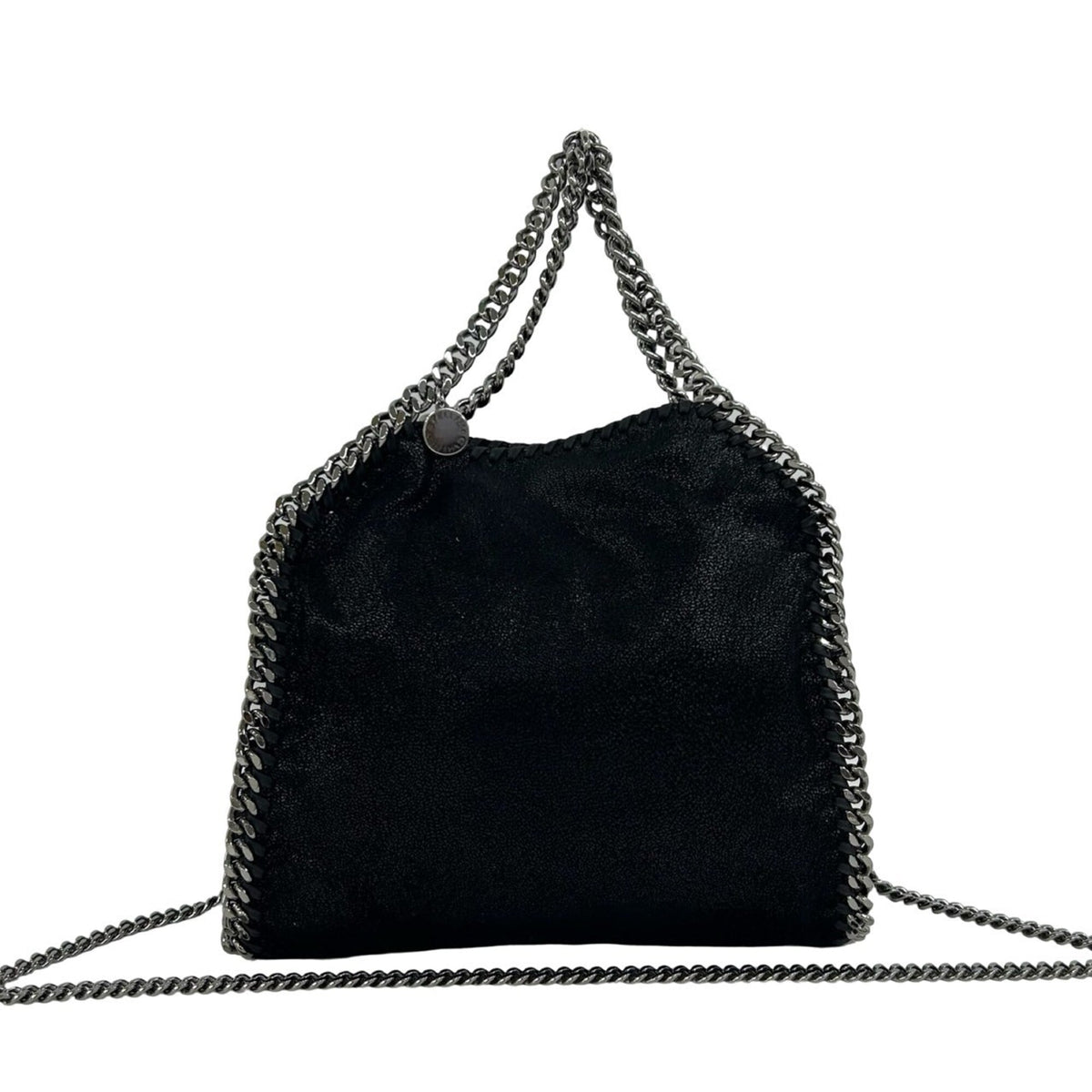 Stella Mccartney Black Leather Handbag Shoulder Bag (Pre-Owned)