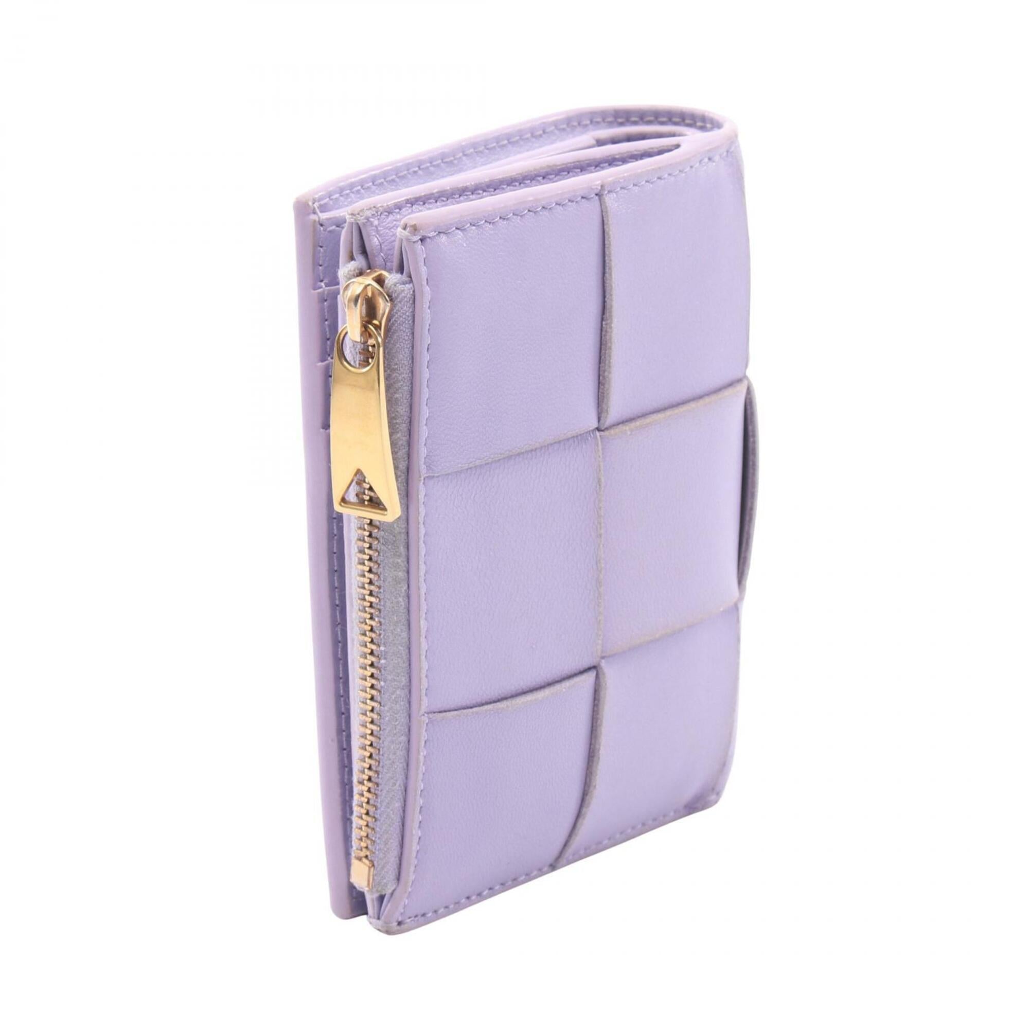Bottega Veneta Purple Leather Wallet (Bi-Fold) (Pre-Owned)