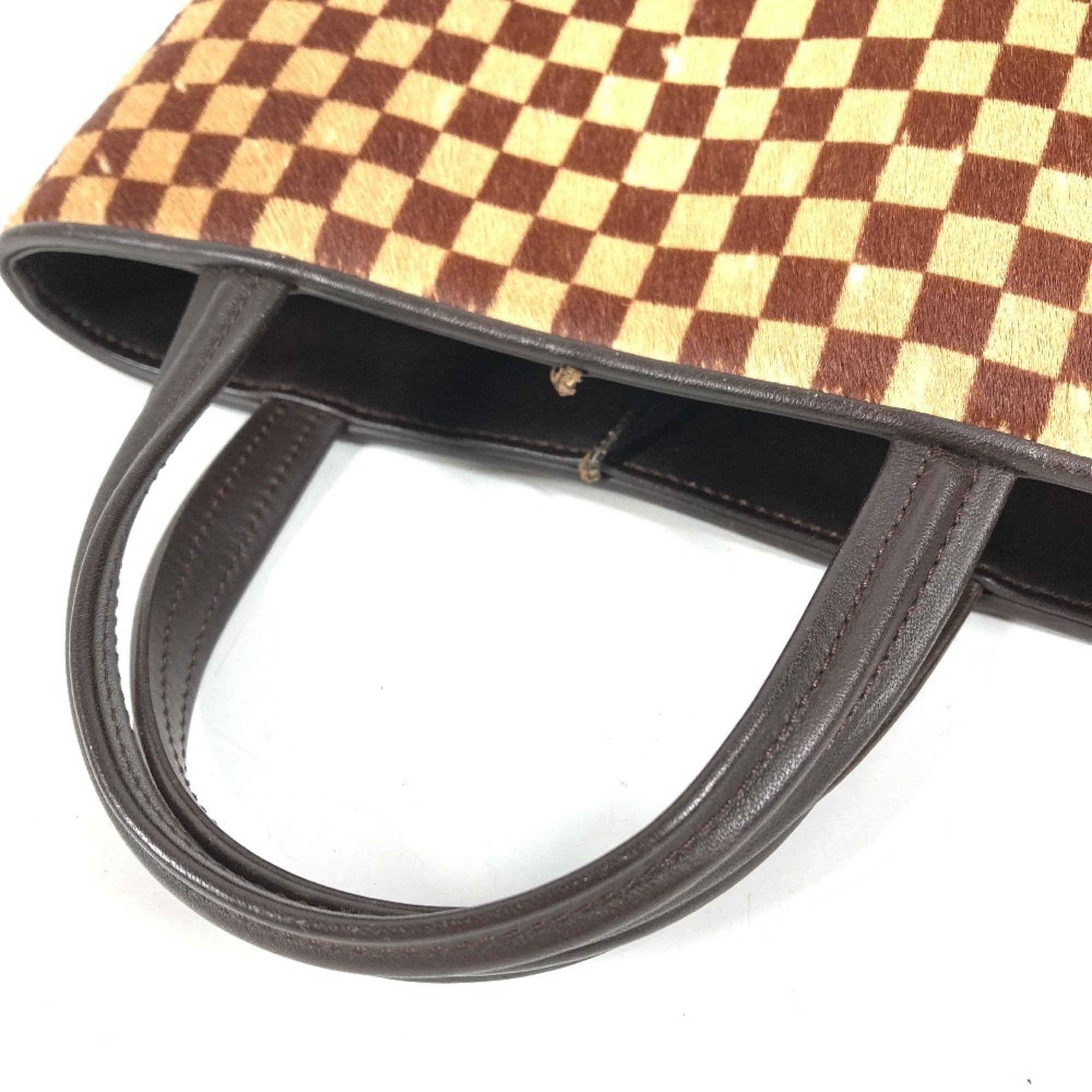Louis Vuitton Beige Brown Leather Handbag Tote Bag (Pre-Owned)