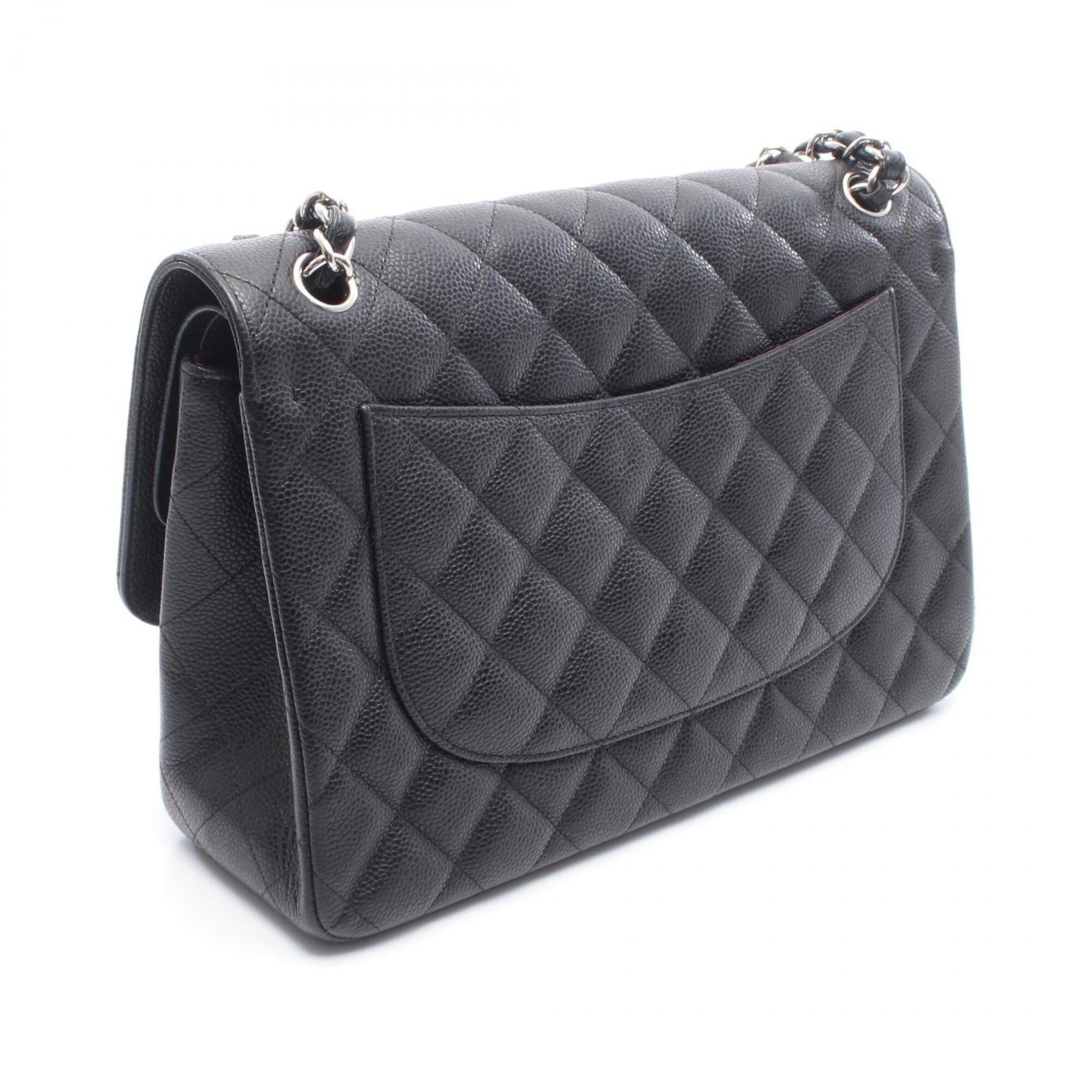 Chanel Black Grained Calfskin Handbag Shoulder Bag (Pre-Owned)