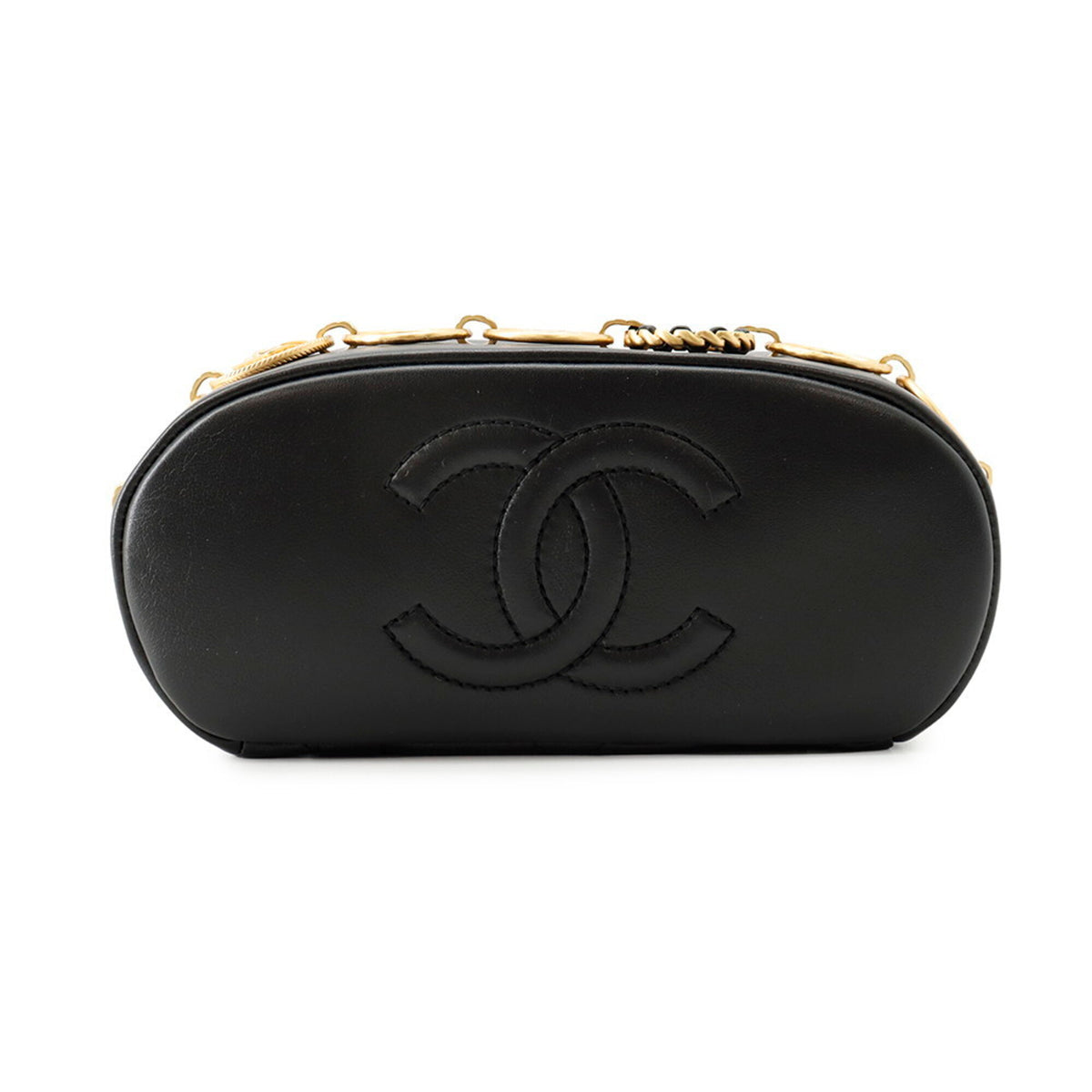 Chanel Black Leather Backpack Handbag (Pre-Owned)