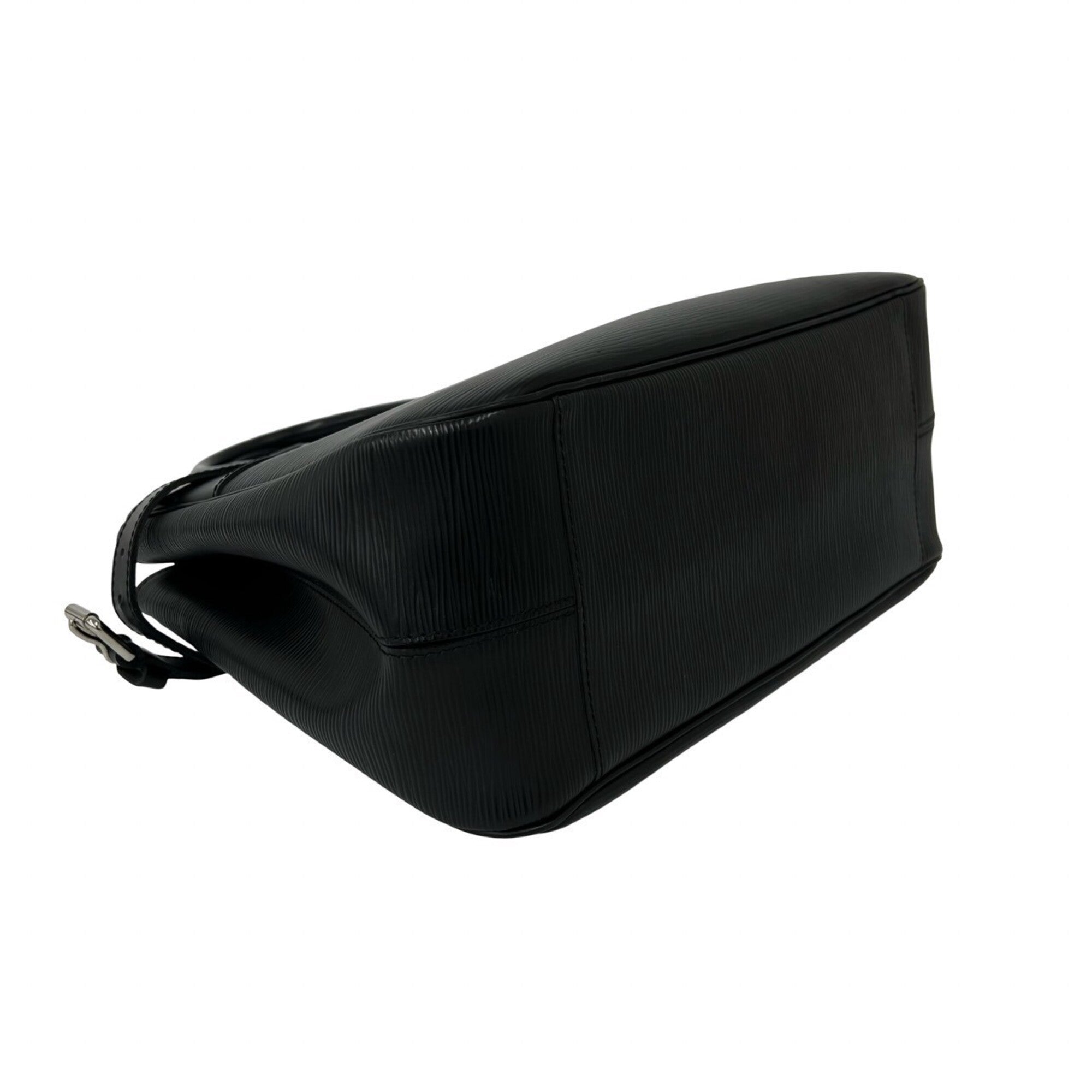Louis Vuitton Black Leather Handbag Tote Bag (Pre-Owned)