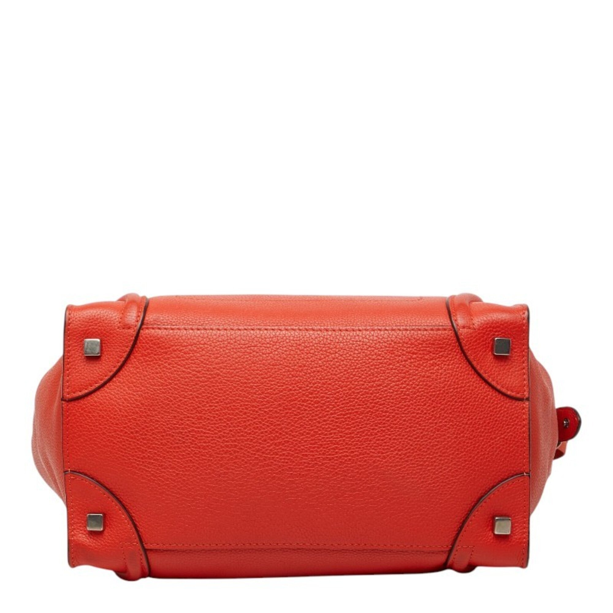 Celine Orange Red Color Leather Handbag (Pre-Owned)