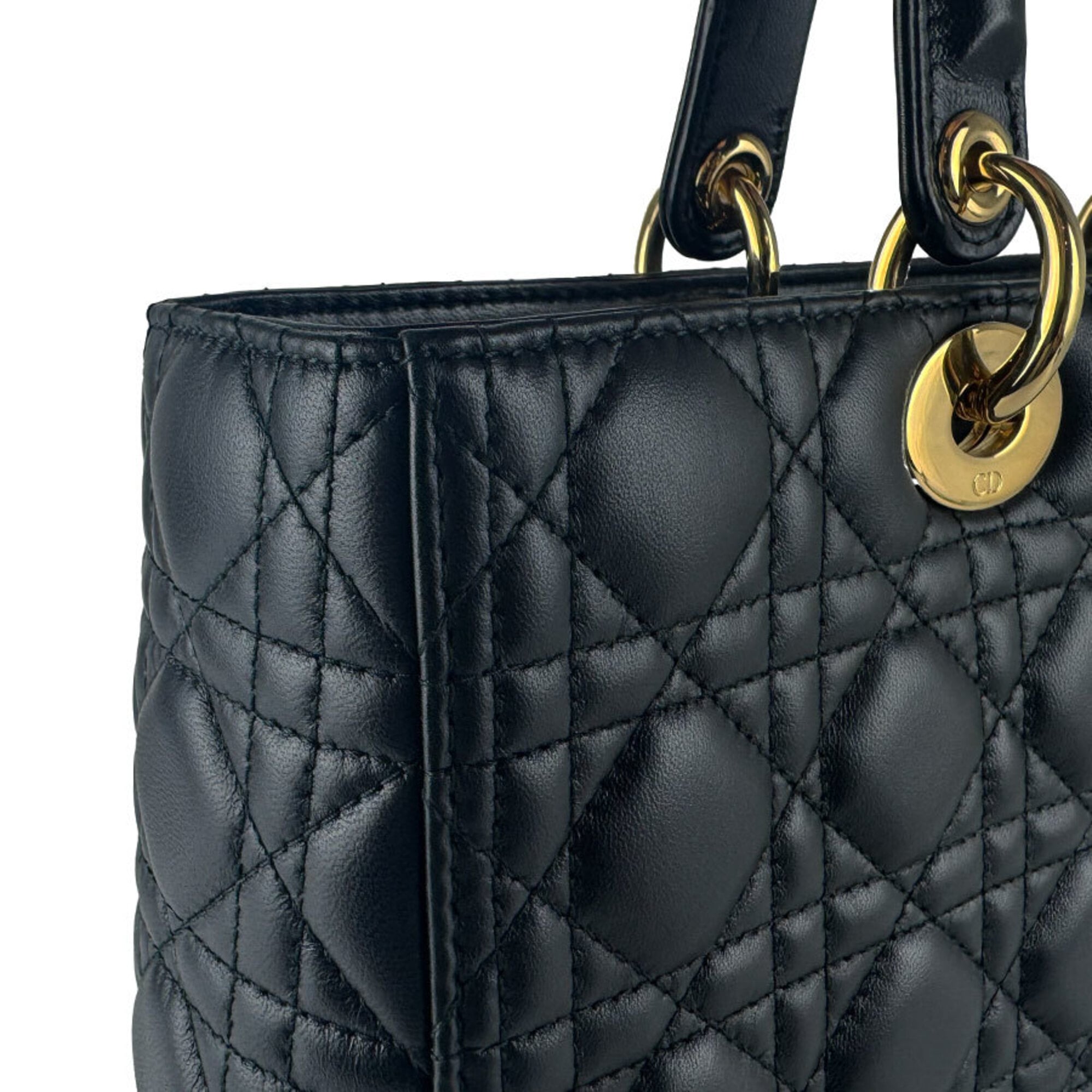 Christian Dior Black Leather Handbag Shoulder Bag (Pre-Owned)