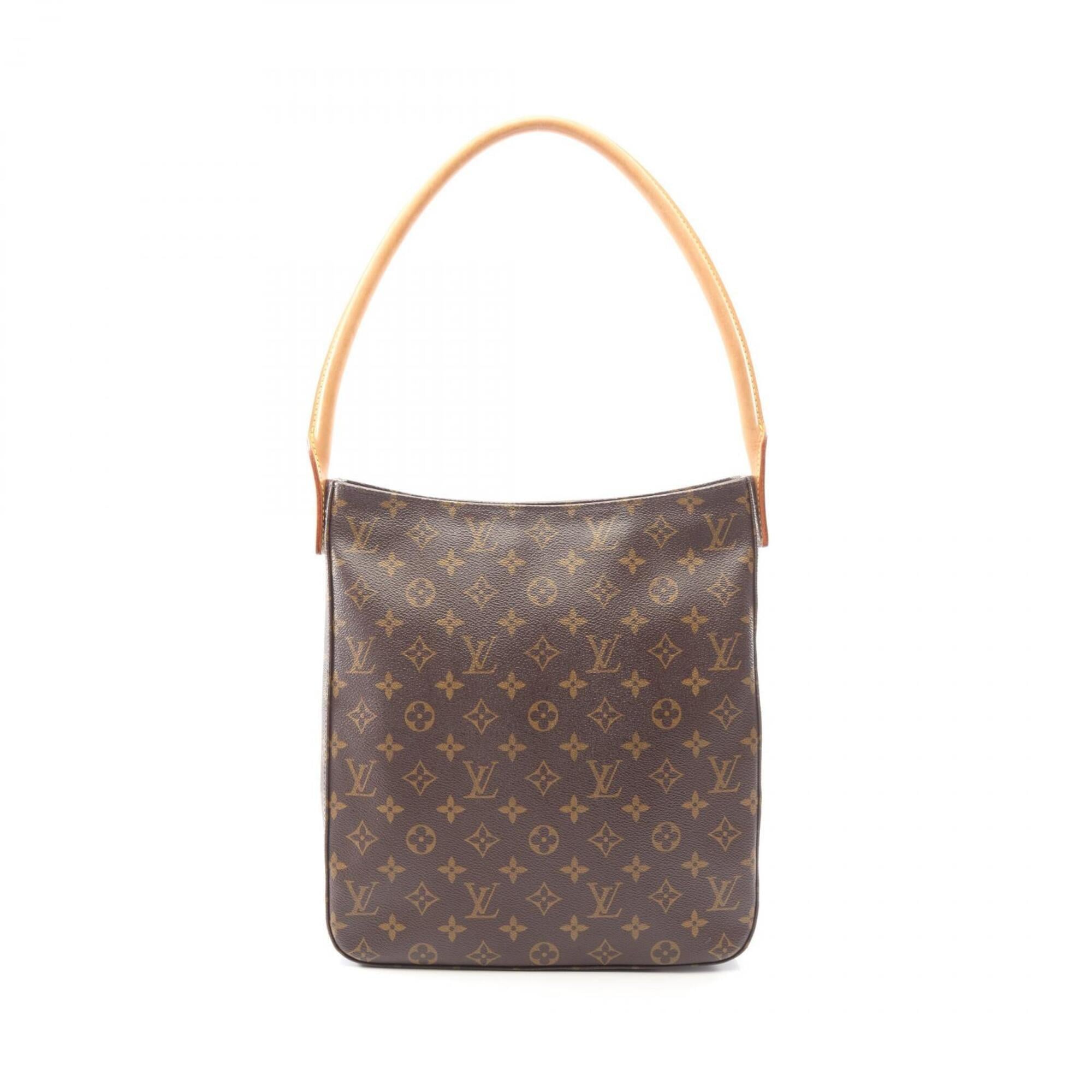 Louis Vuitton Brown Coated Canvas Leather Handbag Shoulder Bag (Pre-Owned)