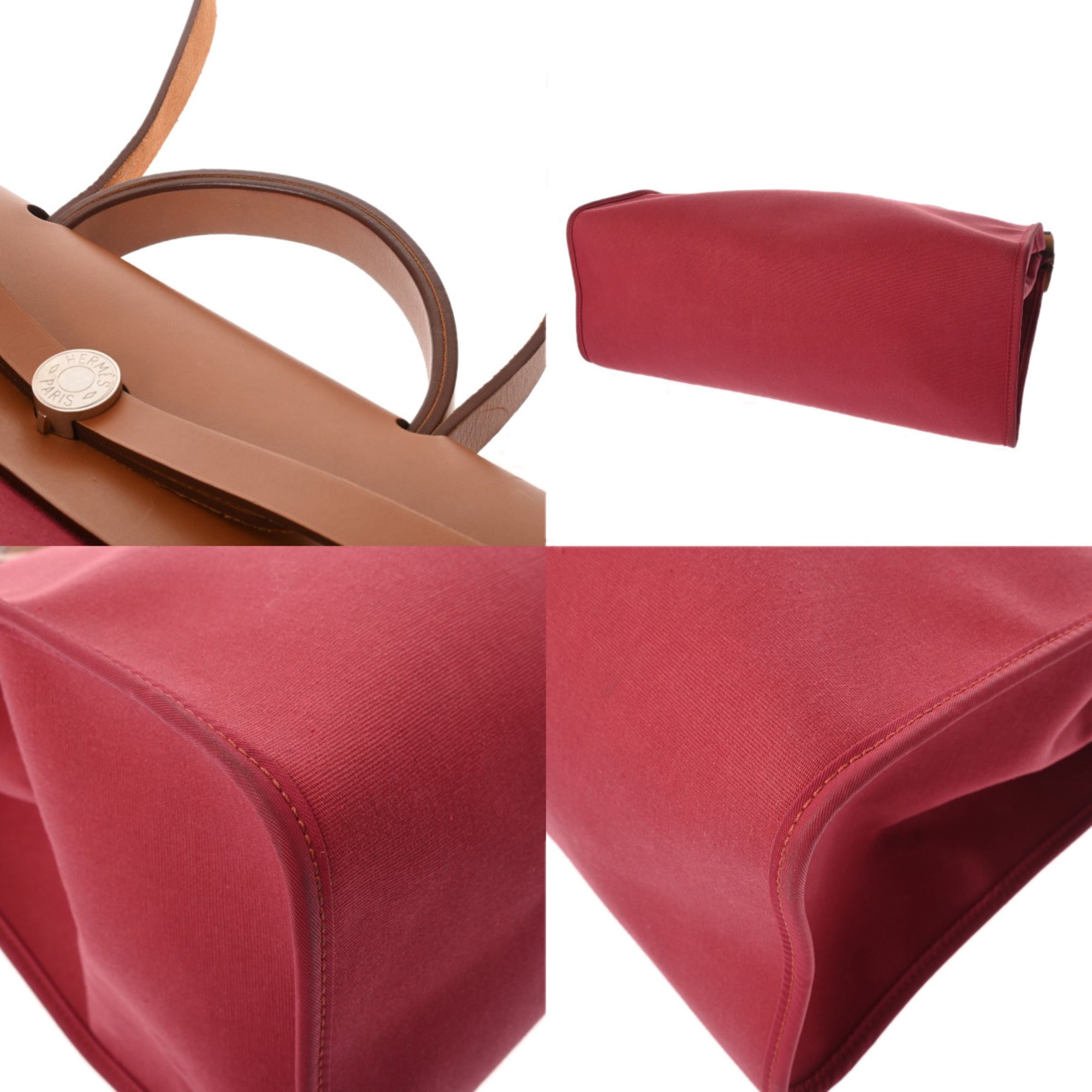 Hermes Bordeaux Toile Officier Handbag Pouch (Pre-Owned)