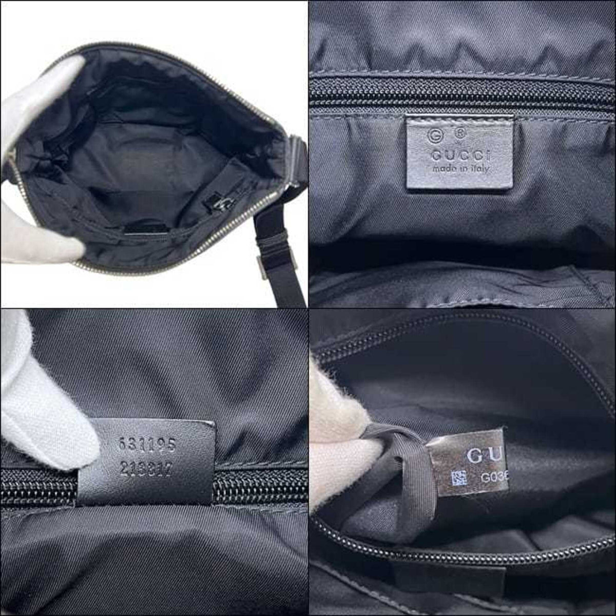 Gucci Black Canvas Leather Shoulder Bag (Pre-Owned)
