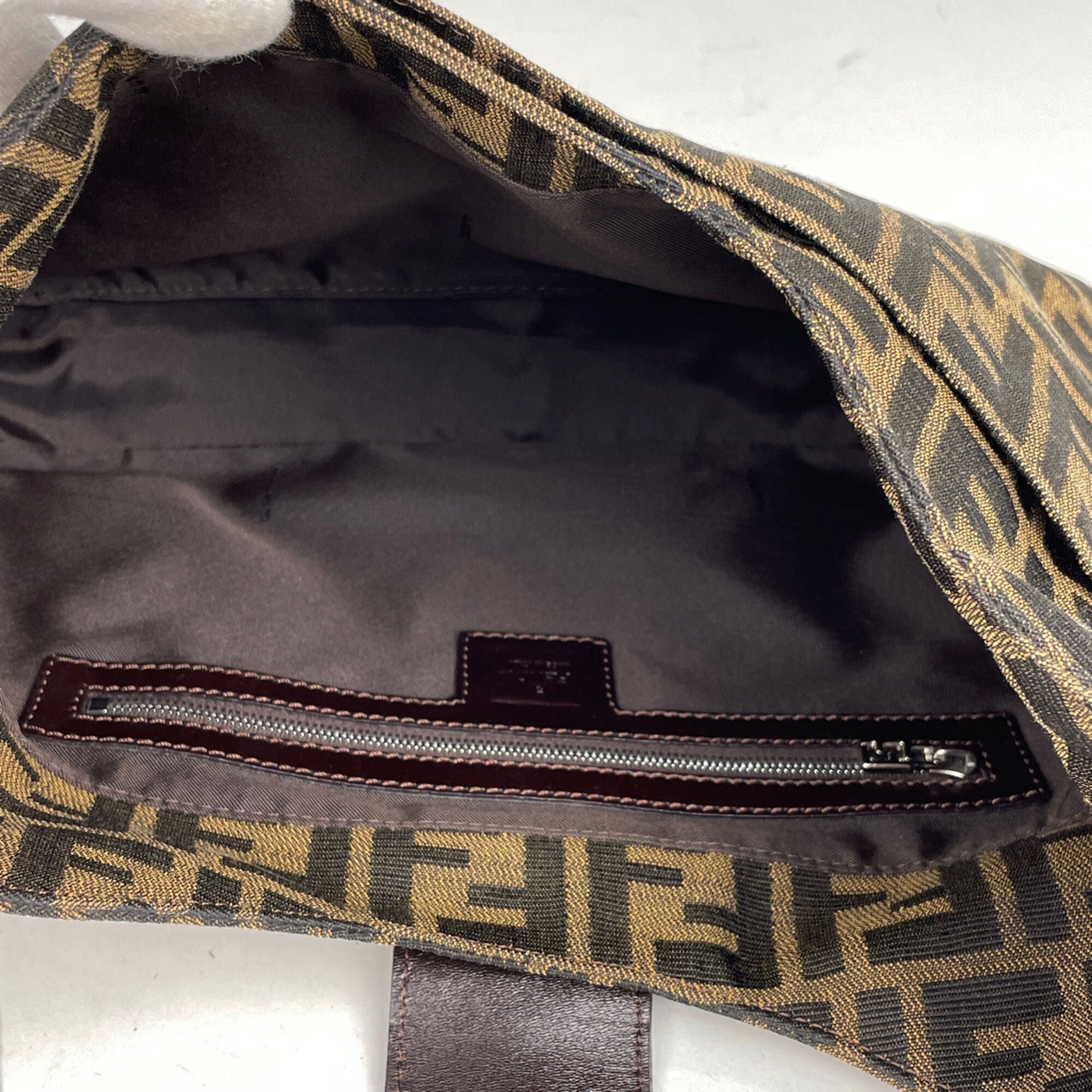 Fendi Brown Zucca Shoulder Bag (Pre-Owned)