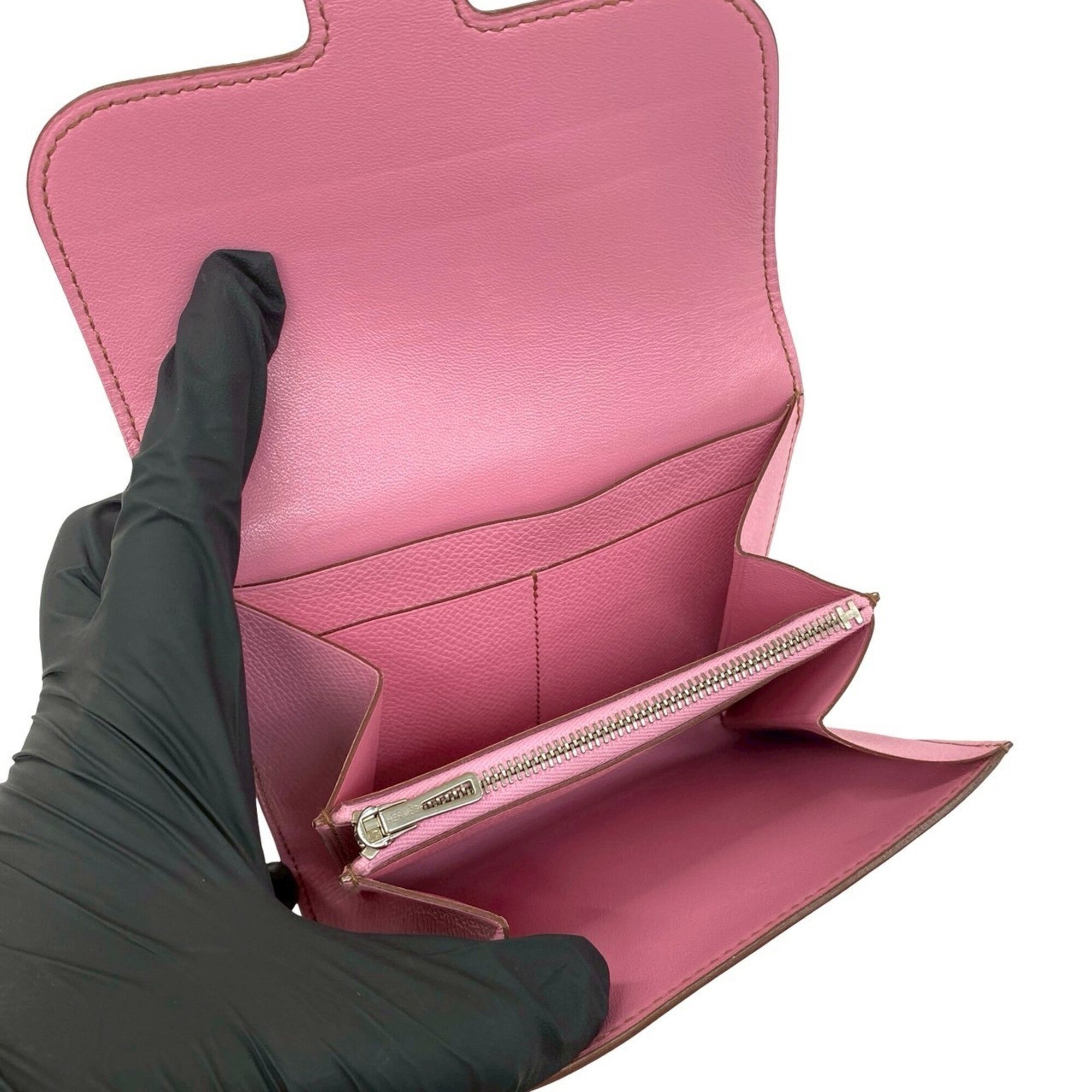 Hermes Pink Epsom Leather Wallet (Bi-Fold) (Pre-Owned)