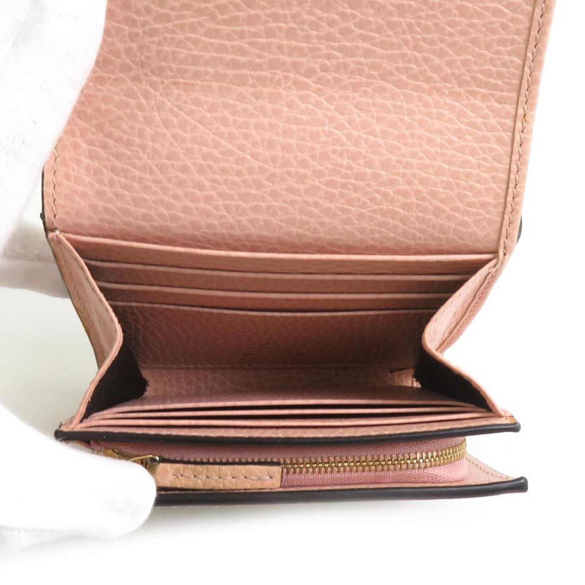 Gucci Beige Pink Leather Wallet (Bi-Fold) (Pre-Owned)