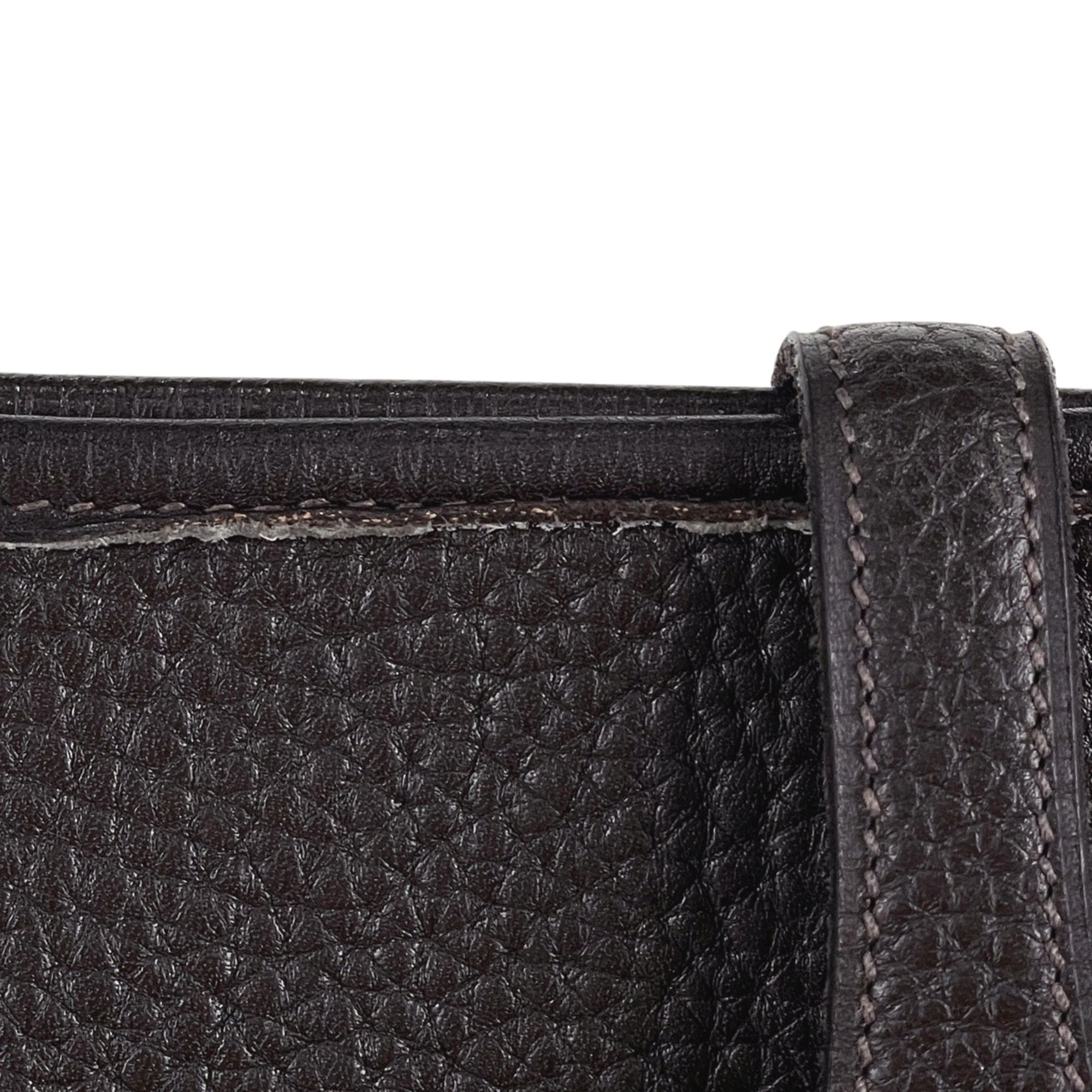 Hermes Evelyne Ebene Taurillon Clemence Leather Shoulder Bag (Pre-Owned)