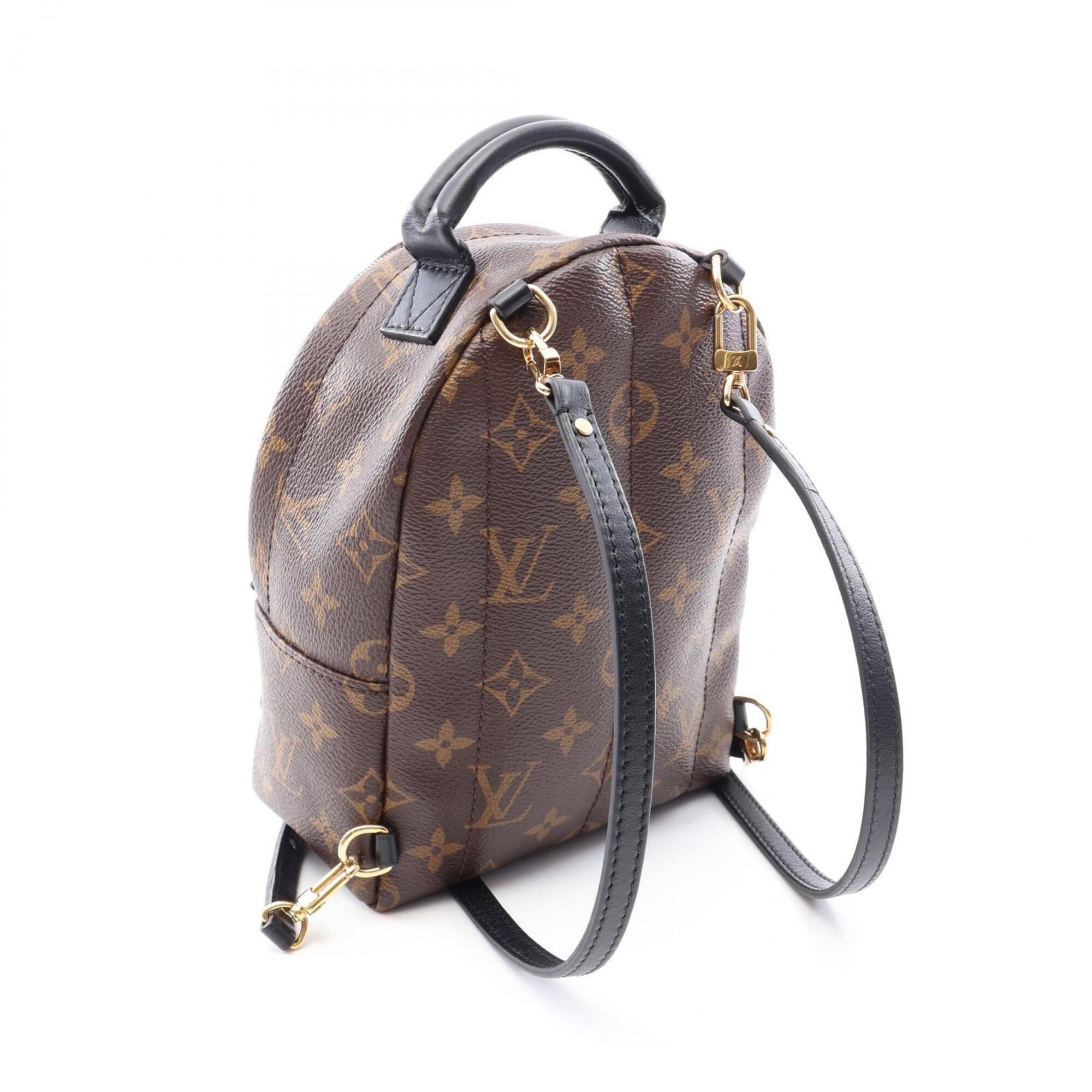 Louis Vuitton Black Brown Monogram Coated Canvas Leather Backpack (Pre-Owned)