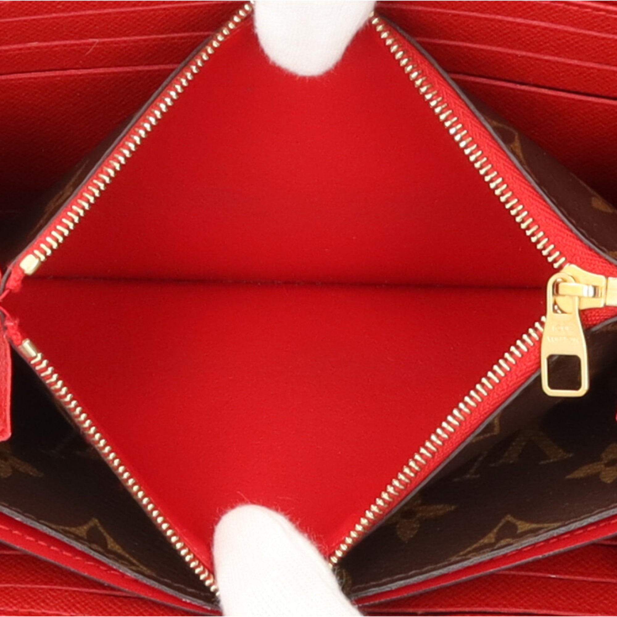 Louis Vuitton Brown Red Color Monogram Long Wallet (Bi-Fold) (Pre-Owned)