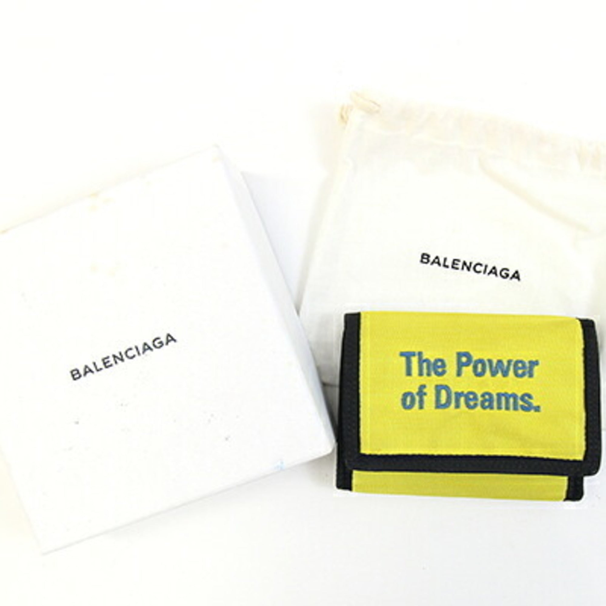 Balenciaga Black Yellow Nylon Wallet (Tri-Fold) (Pre-Owned)