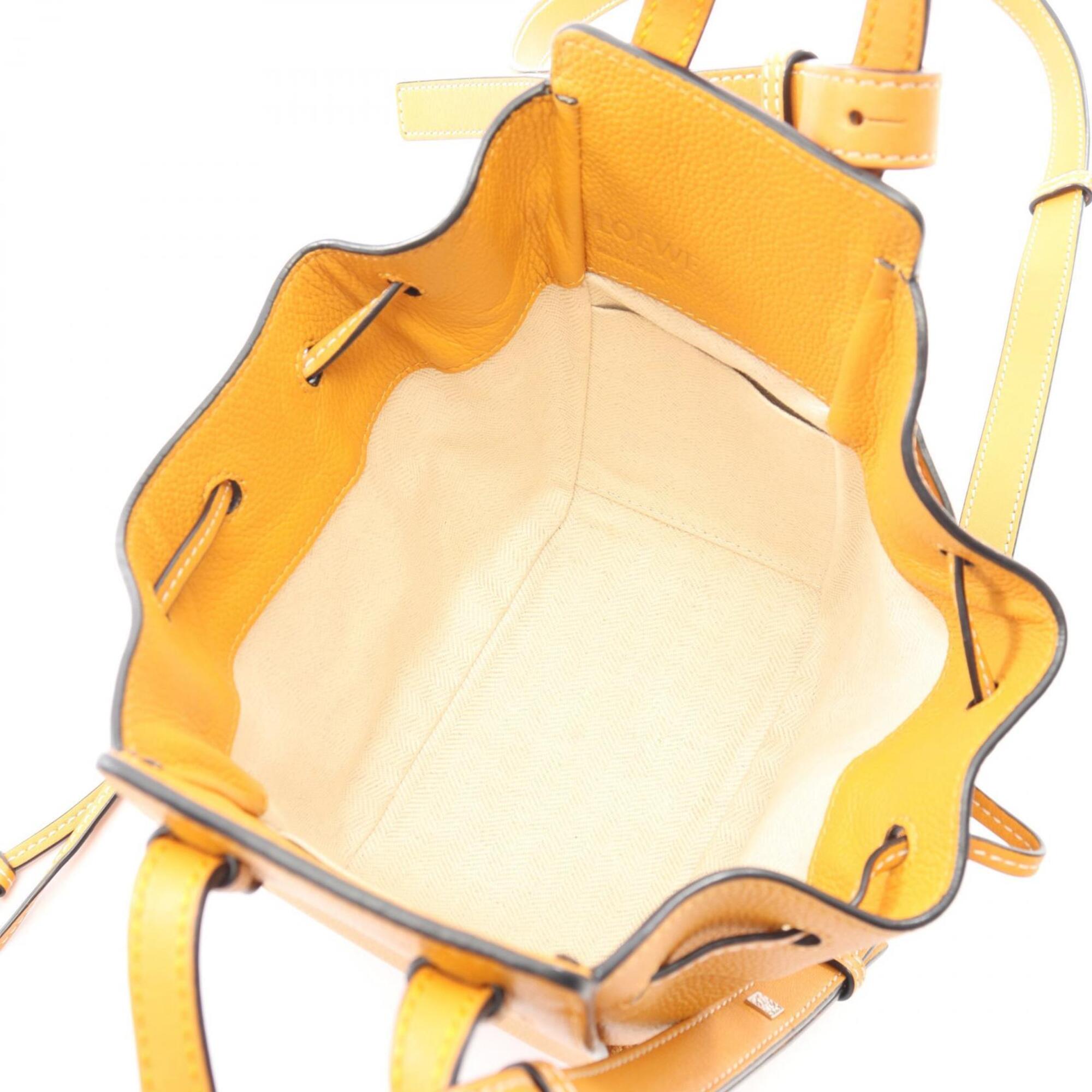 Loewe Brown Orange Leather Handbag (Pre-Owned)