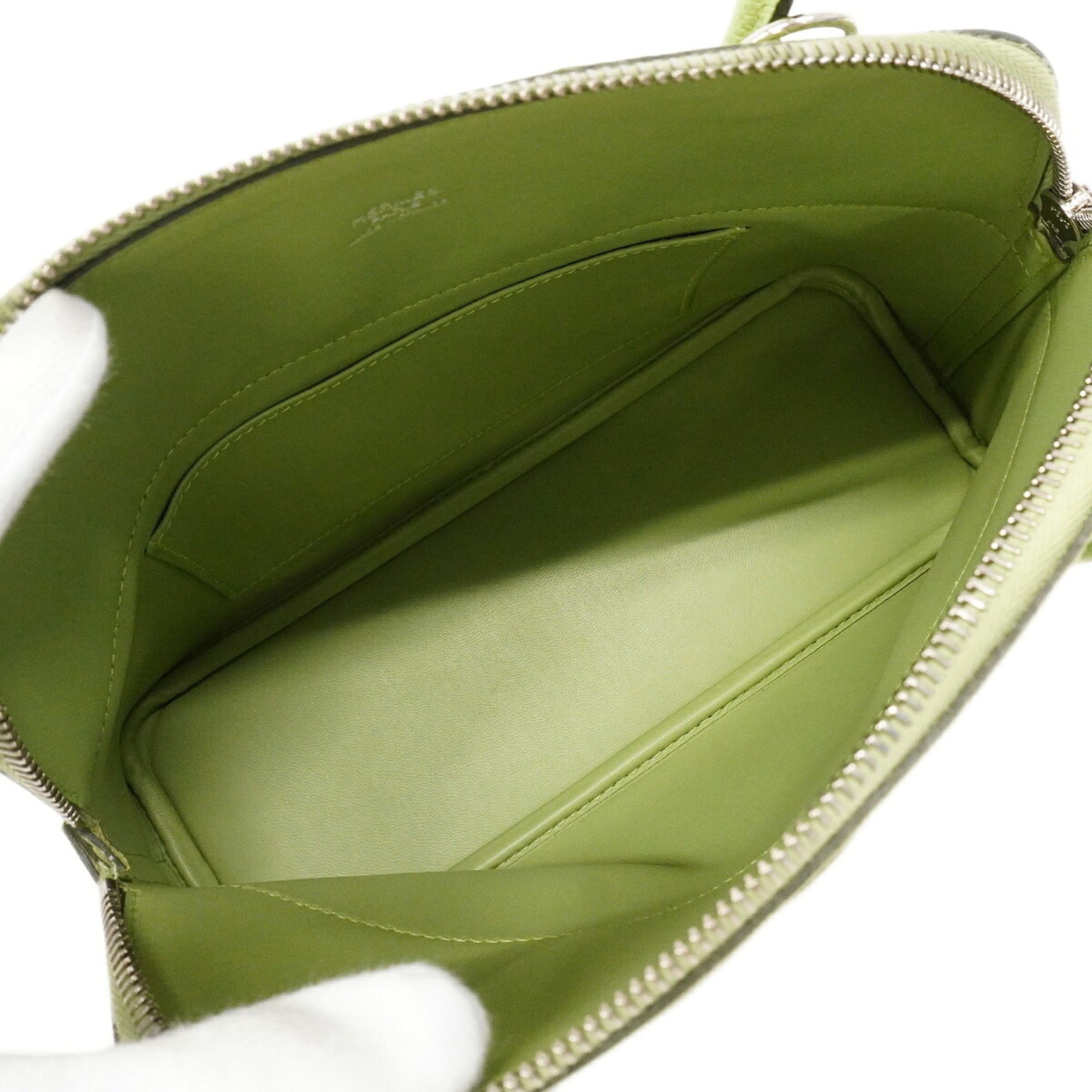 Hermes Green Leather Handbag (Pre-Owned)