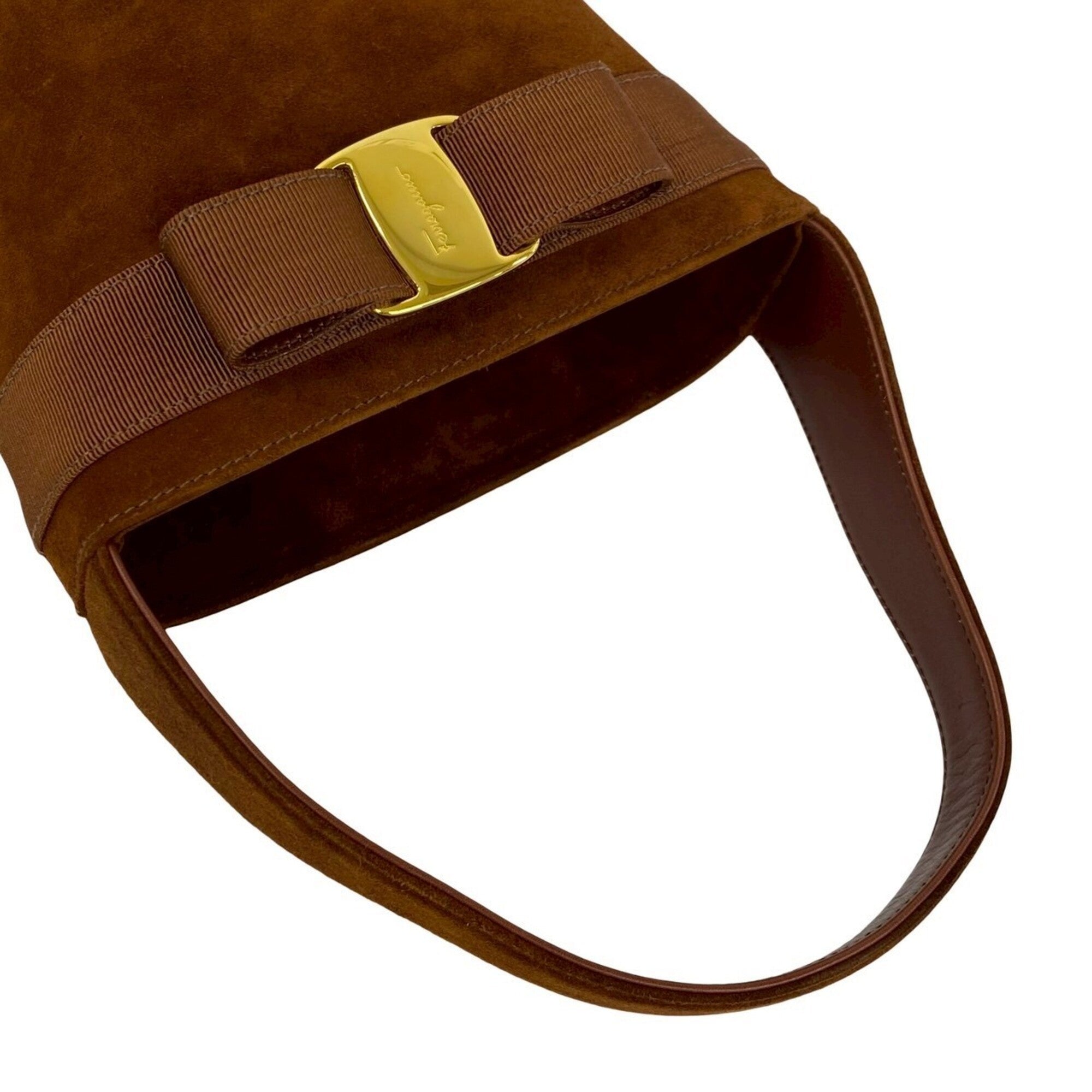 Salvatore Ferragamo Brown Suede Handbag (Pre-Owned)