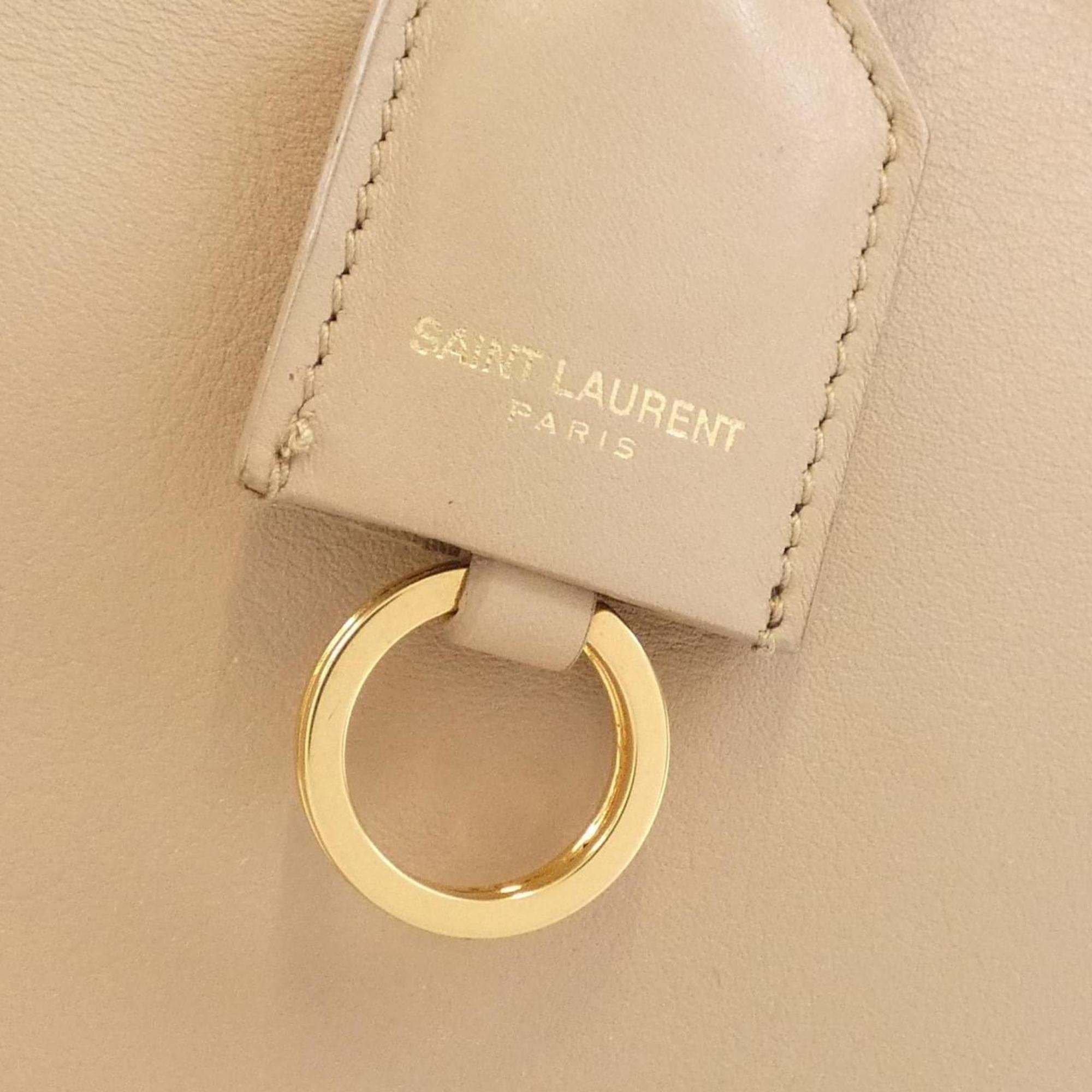 Saint Laurent Dark Beige Leather Handbag (Pre-Owned)
