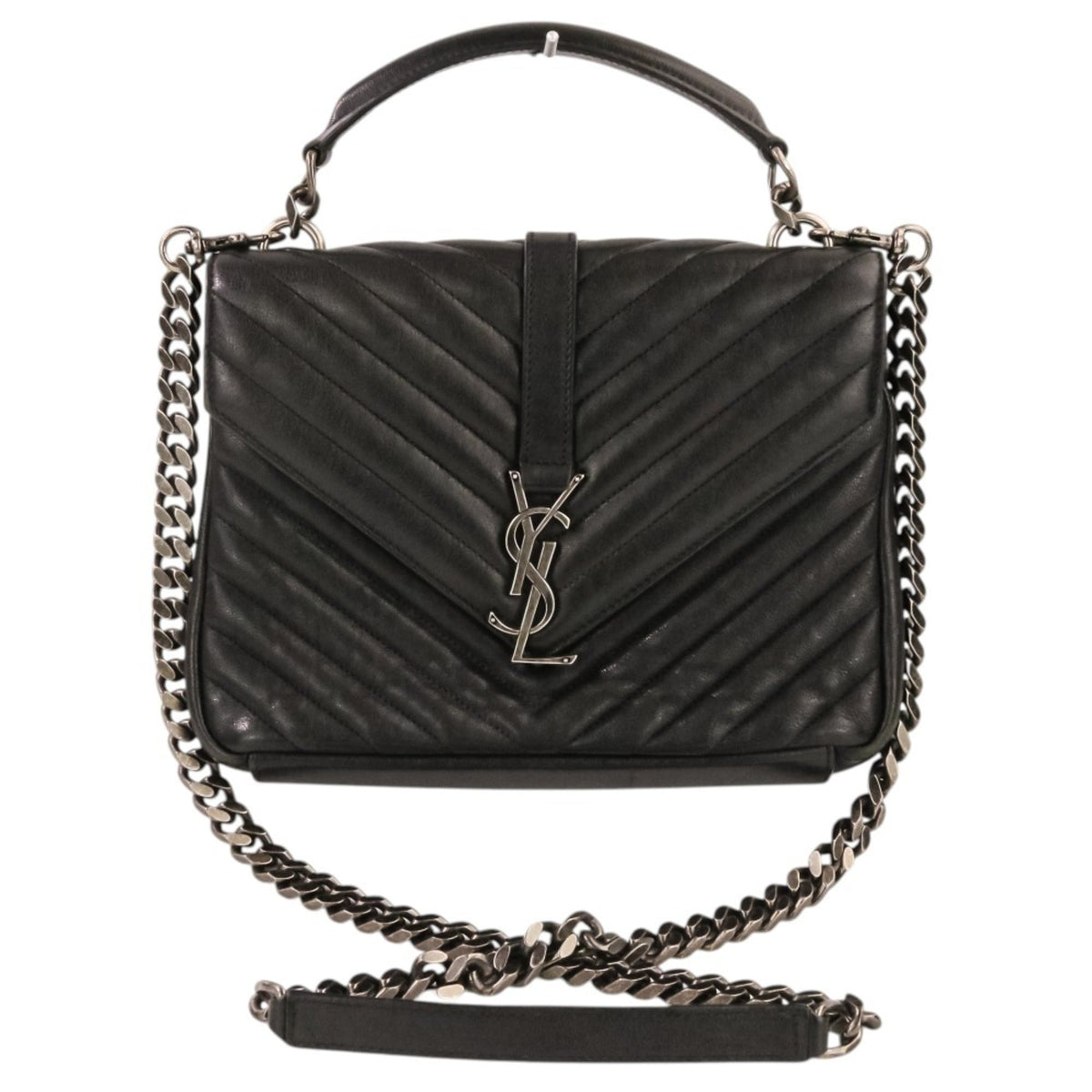 Yves Saint Laurent Black Leather Shoulder Bag (Pre-Owned)