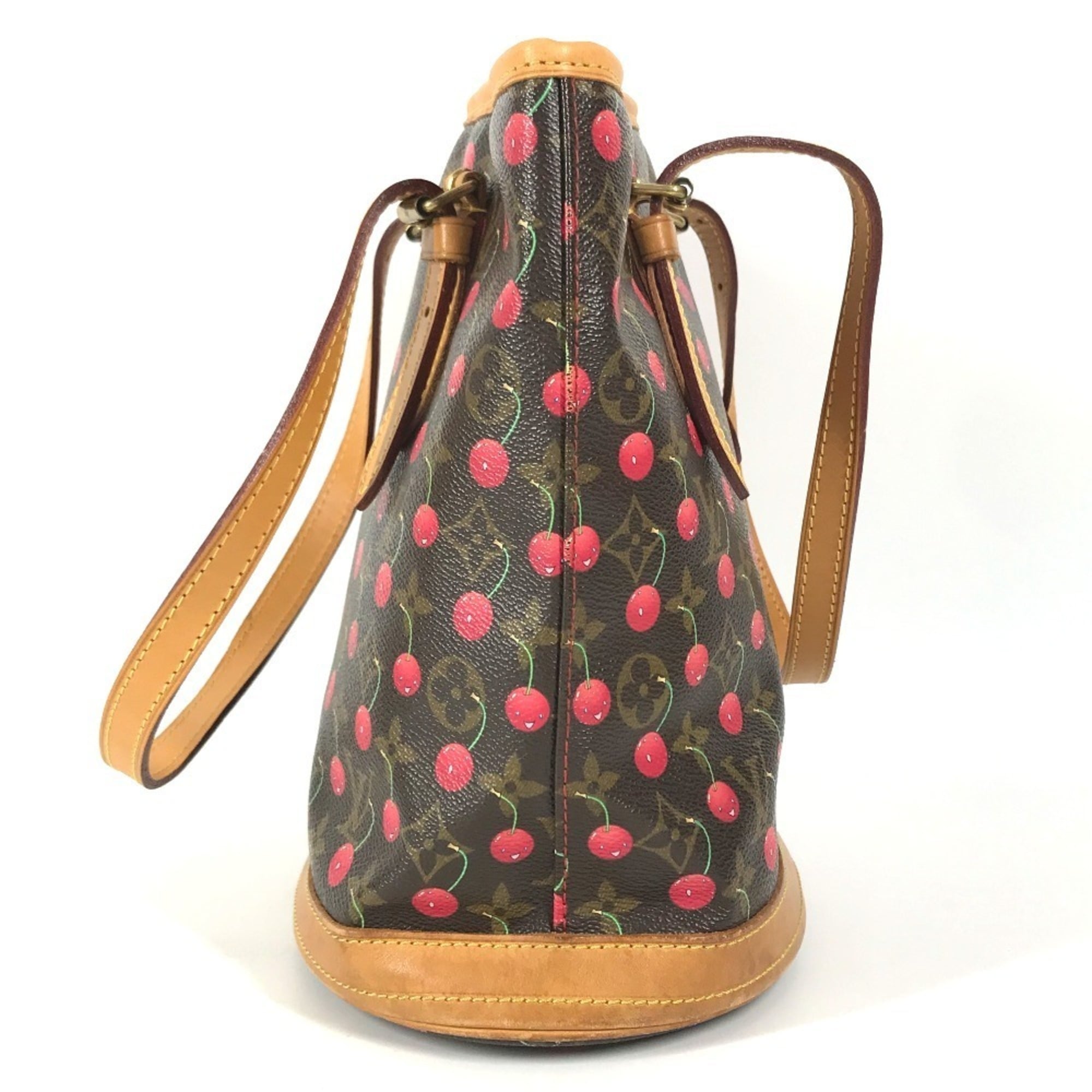 Louis Vuitton Brown Monogram Cherry Red Color Monogram Canvas Shoulder Bag Tote Bag (Pre-Owned)