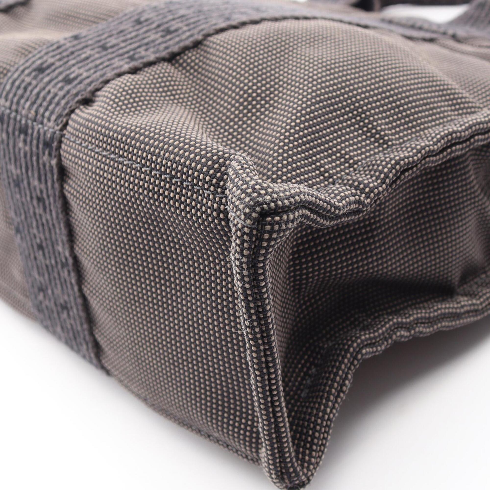 Hermes Gray Nylon Canvas Handbag Tote Bag (Pre-Owned)