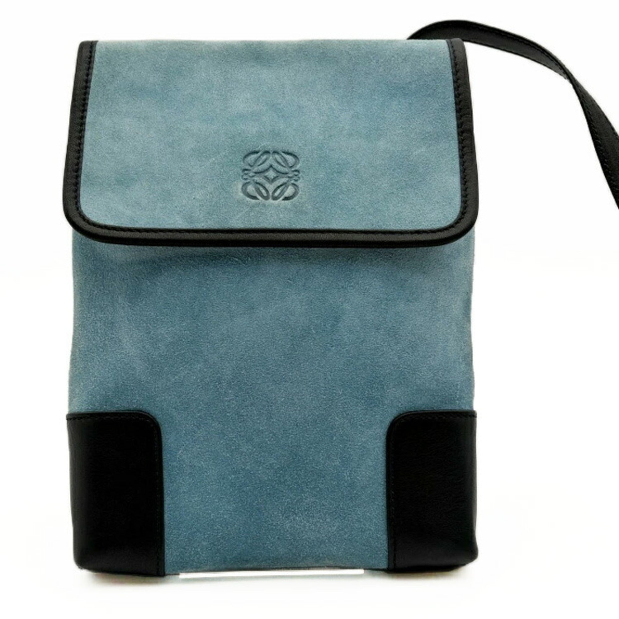 Loewe Blue Suede Pochette Shoulder Bag (Pre-Owned)