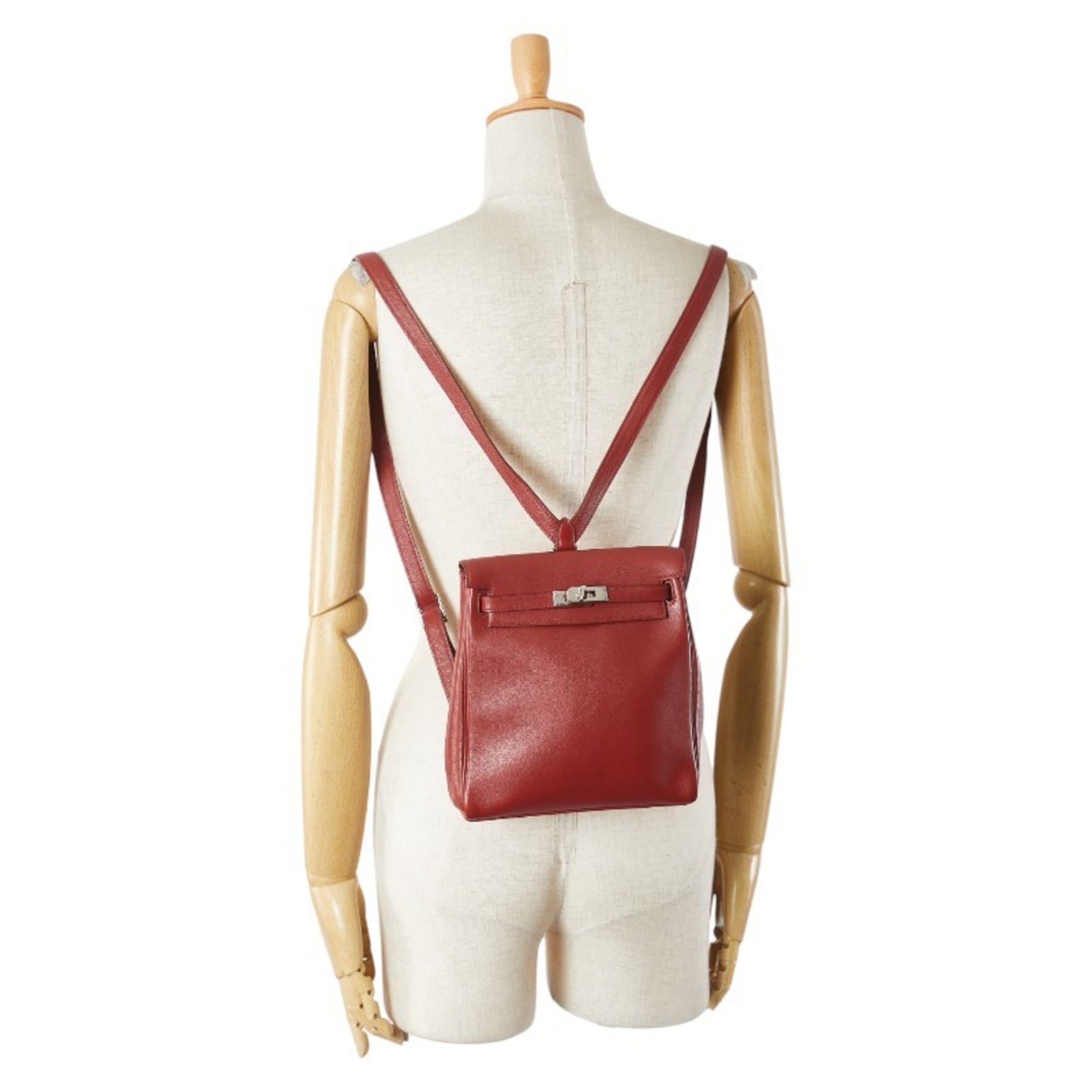 Hermes Kelly Red Color Swift Leather Backpack (Pre-Owned)