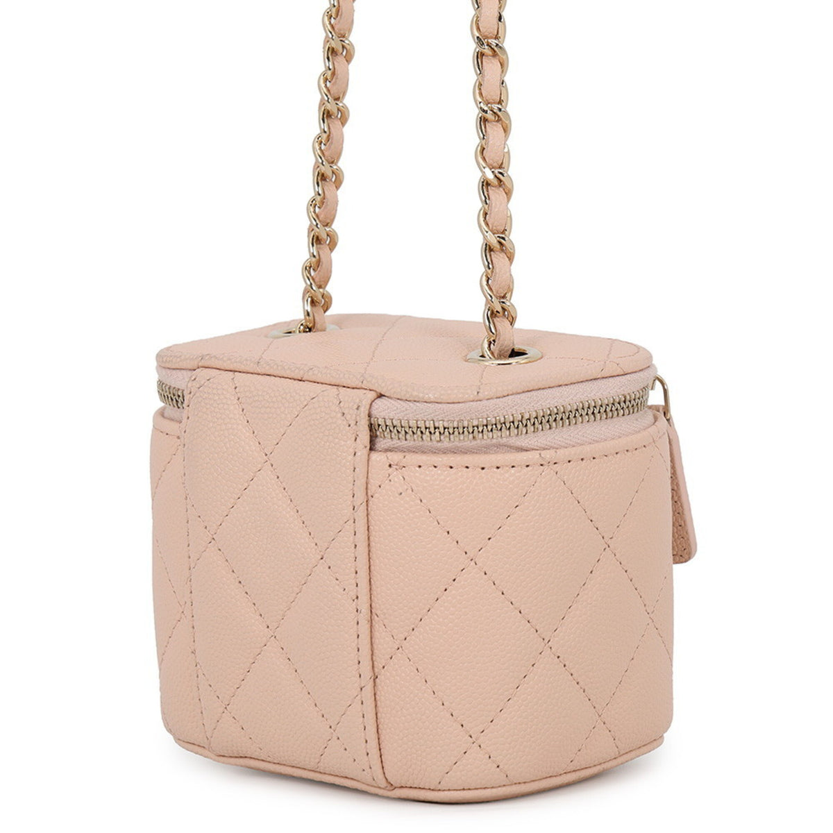 Chanel Matelasse Pink Beige Grained Calfskin Handbag Shoulder Bag (Pre-Owned)