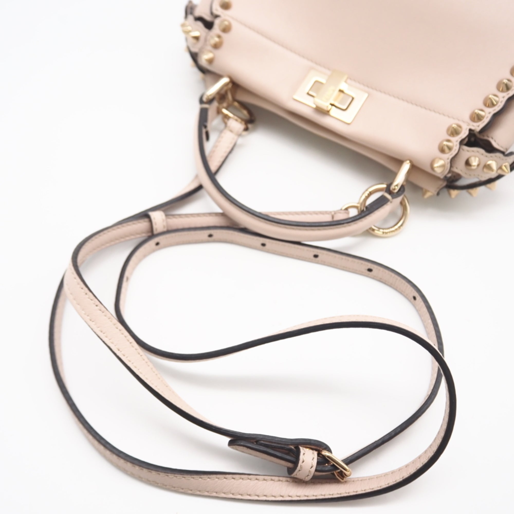 Fendi Pink Pink Gold Leather Handbag (Pre-Owned)