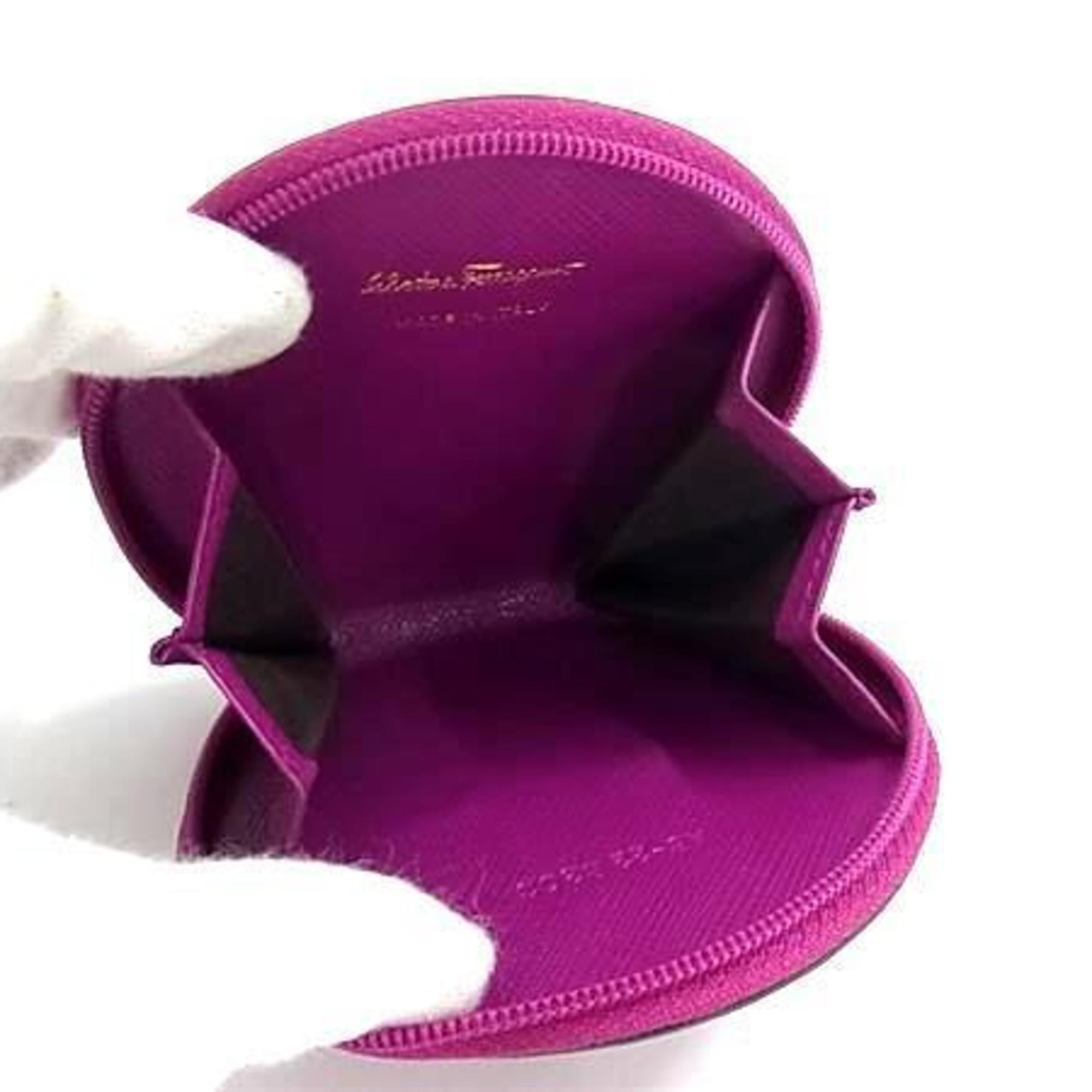 Salvatore Ferragamo Purple Leather Coin Purse/Coin Case (Pre-Owned)