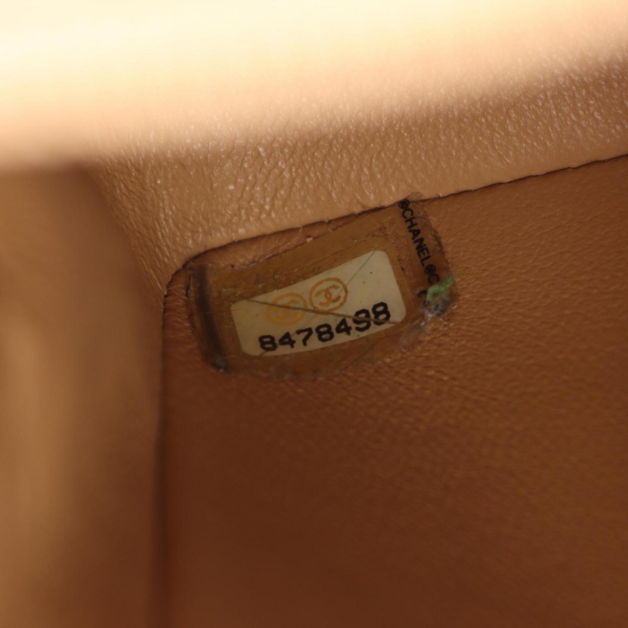 Chanel Beige Grained Calfskin Handbag Shoulder Bag (Pre-Owned)
