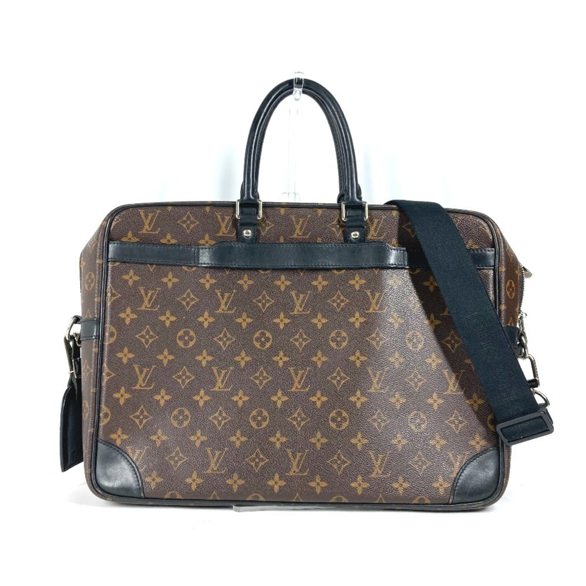 Louis Vuitton Black Brown Canvas Shoulder Bag (Pre-Owned)