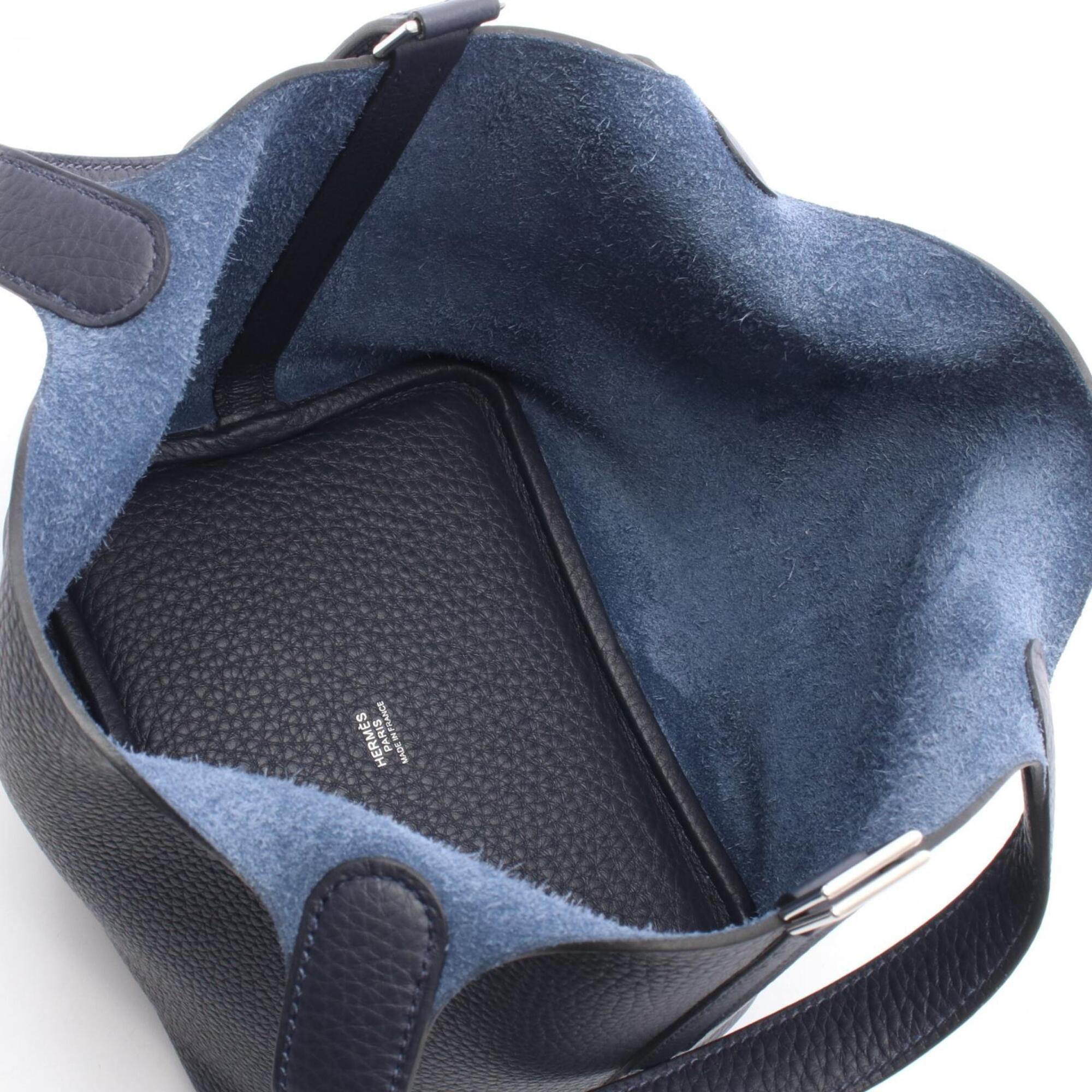 Hermes Blue Nuit Navy Taurillon Clemence Leather Leather Handbag (Pre-Owned)