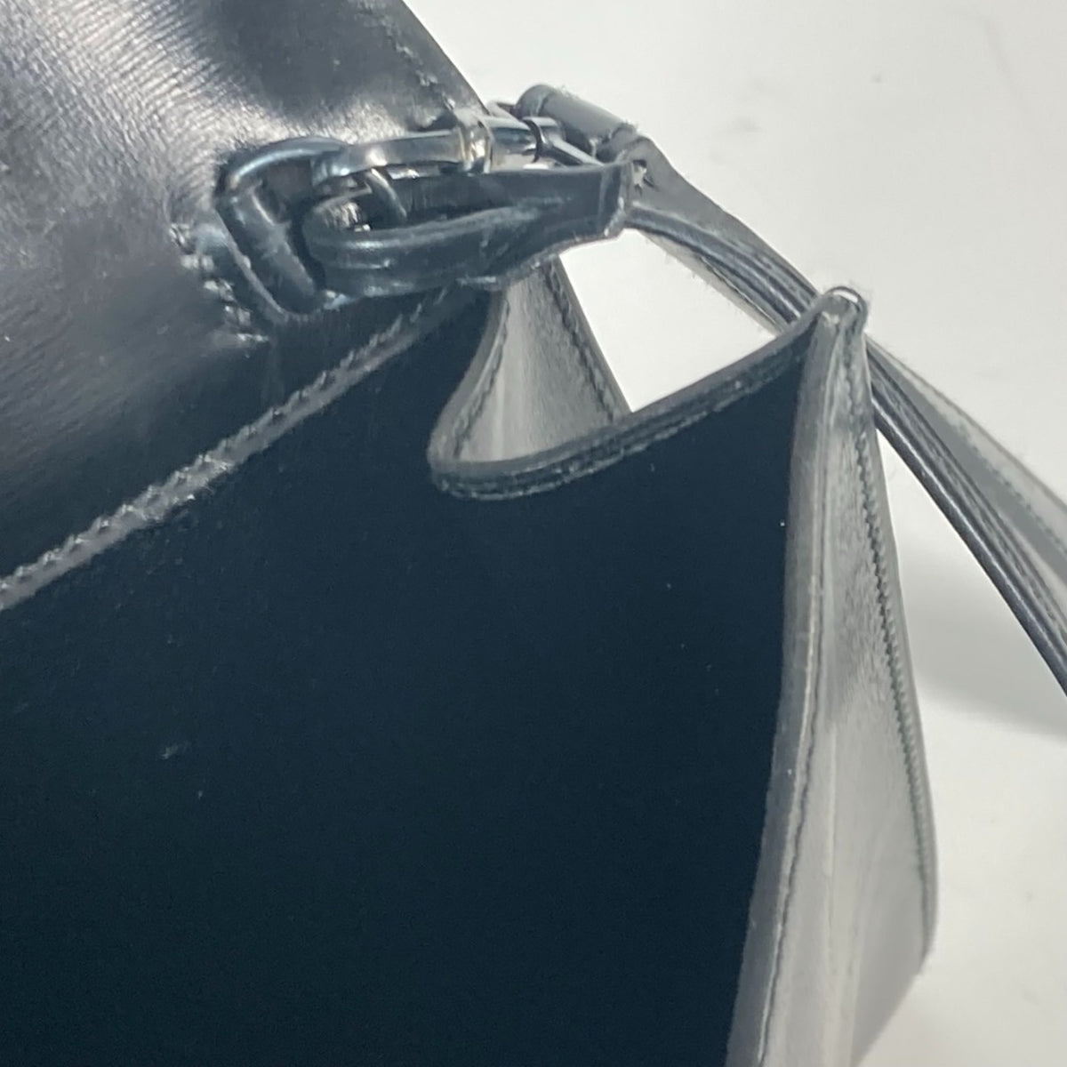 Hermes Black Box Calf Leather Clutch Bag Pouch (Pre-Owned)