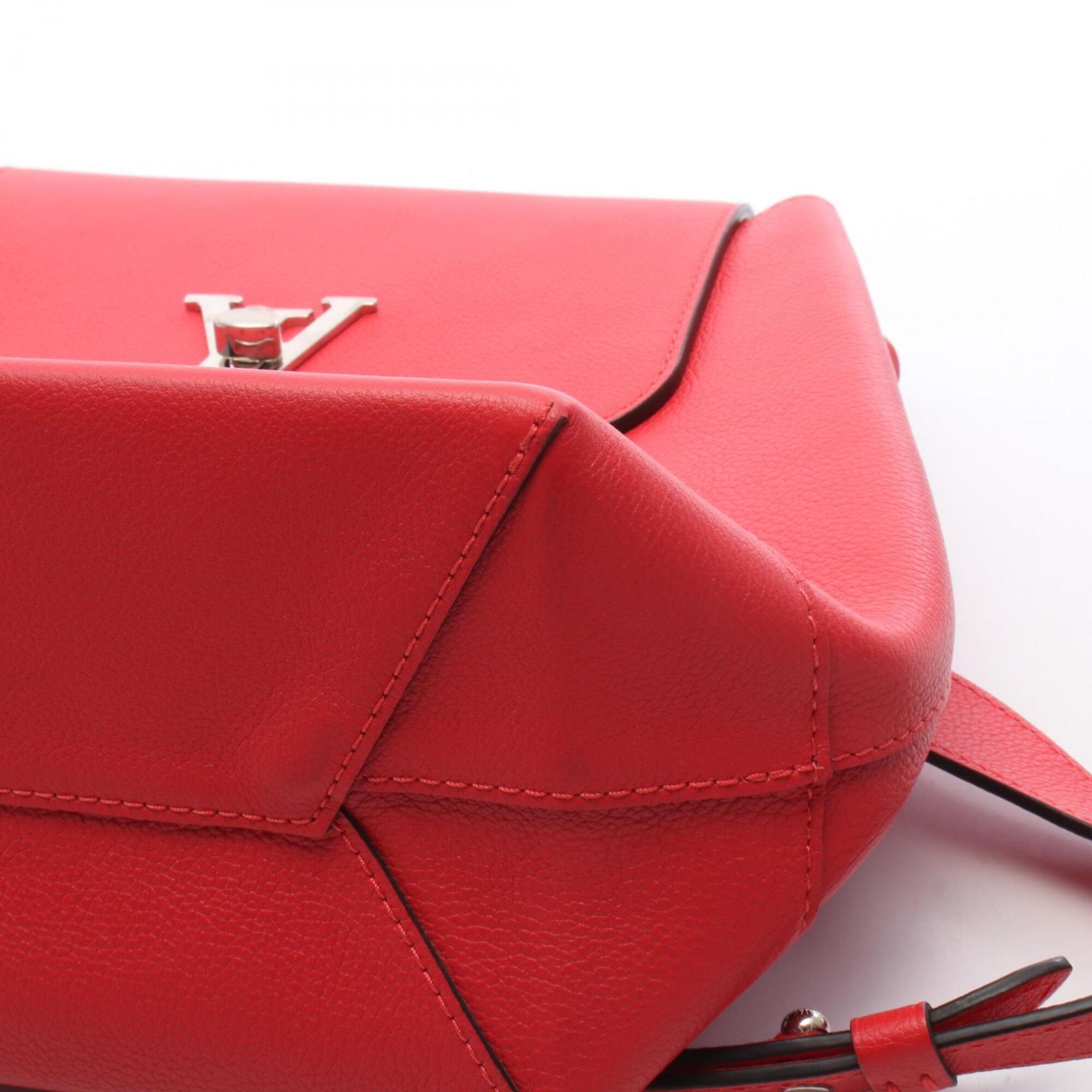 Louis Vuitton Red Color Ruby Leather Backpack Handbag (Pre-Owned)