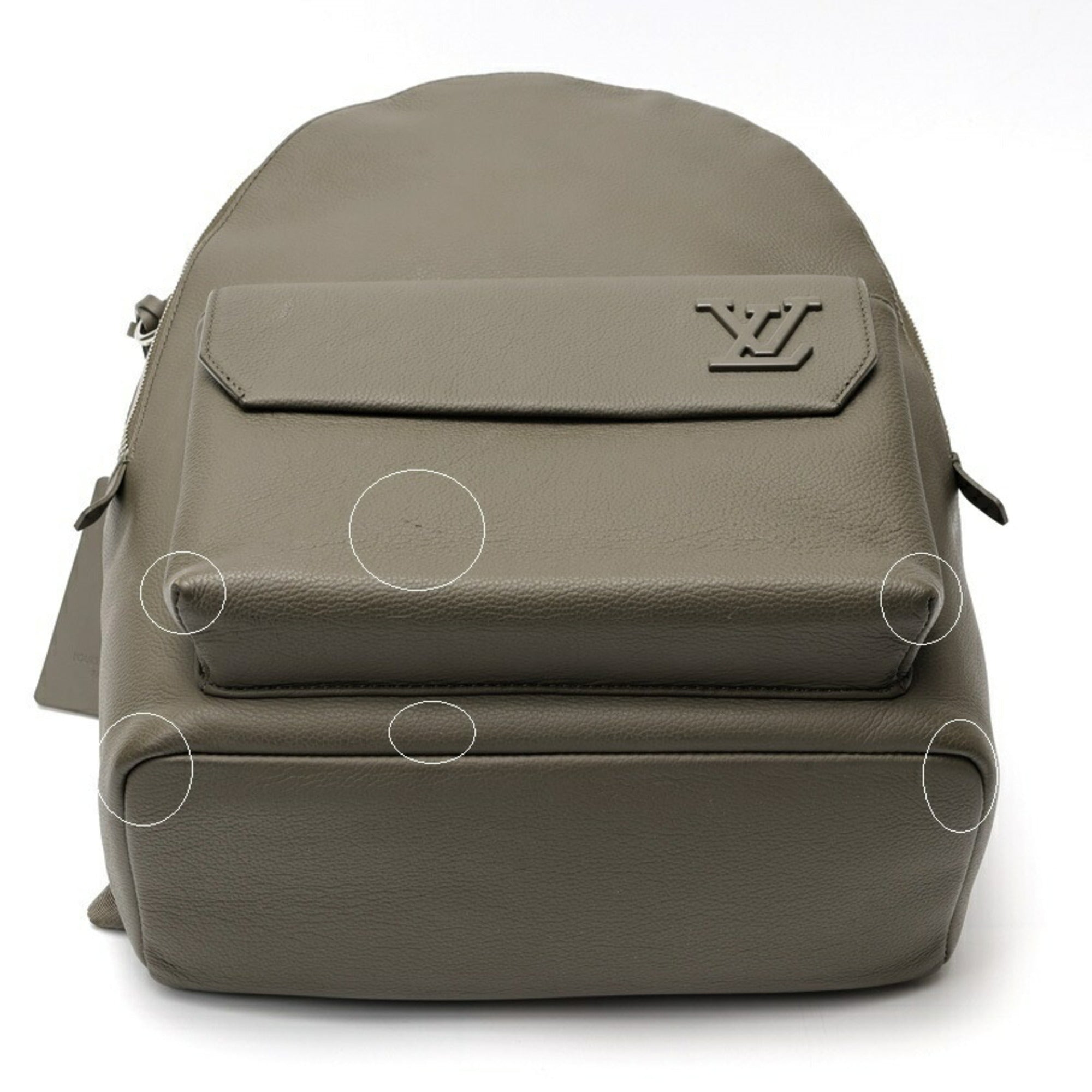 Louis Vuitton Khaki Leather Backpack (Pre-Owned)