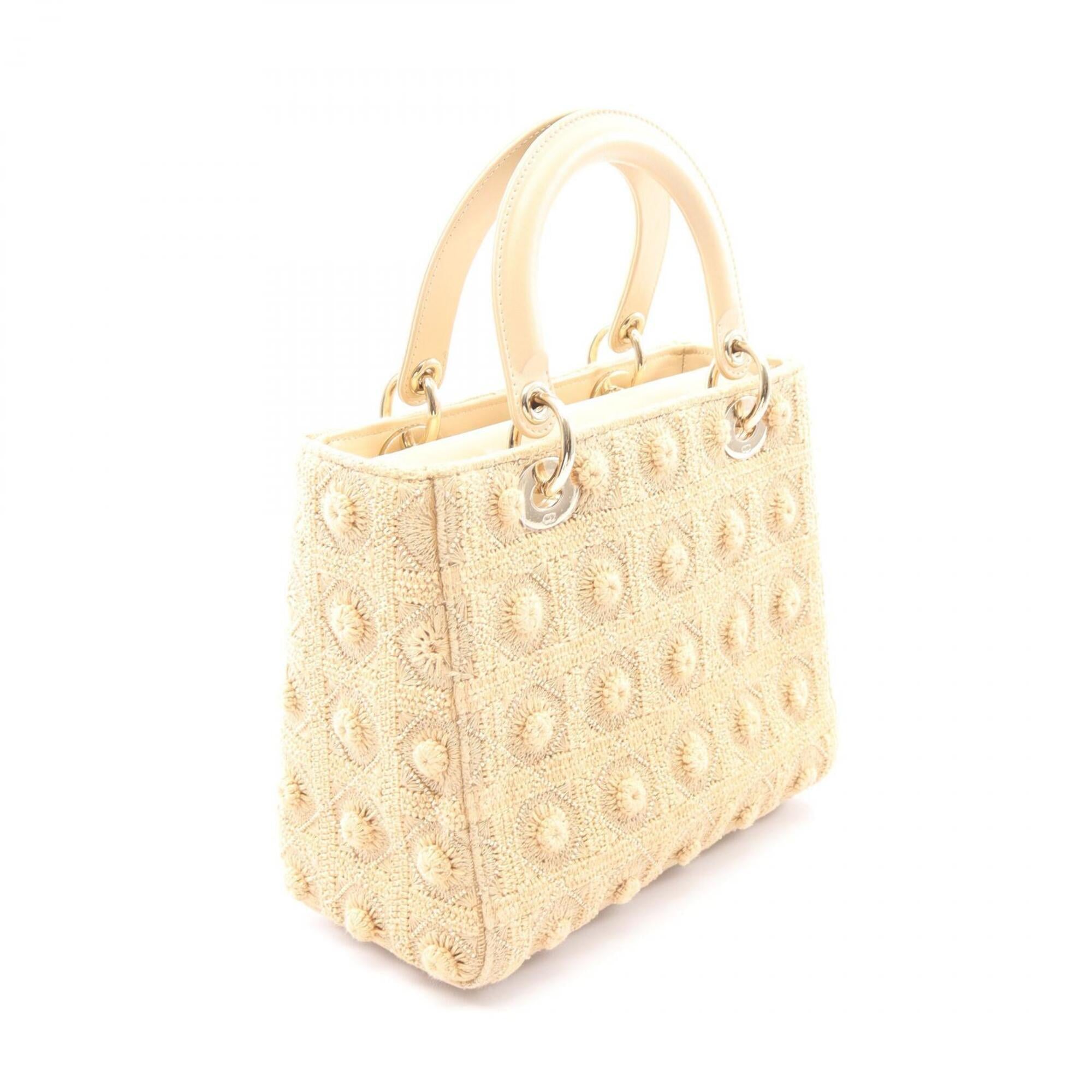 Christian Dior Beige Canvas Leather Handbag (Pre-Owned)