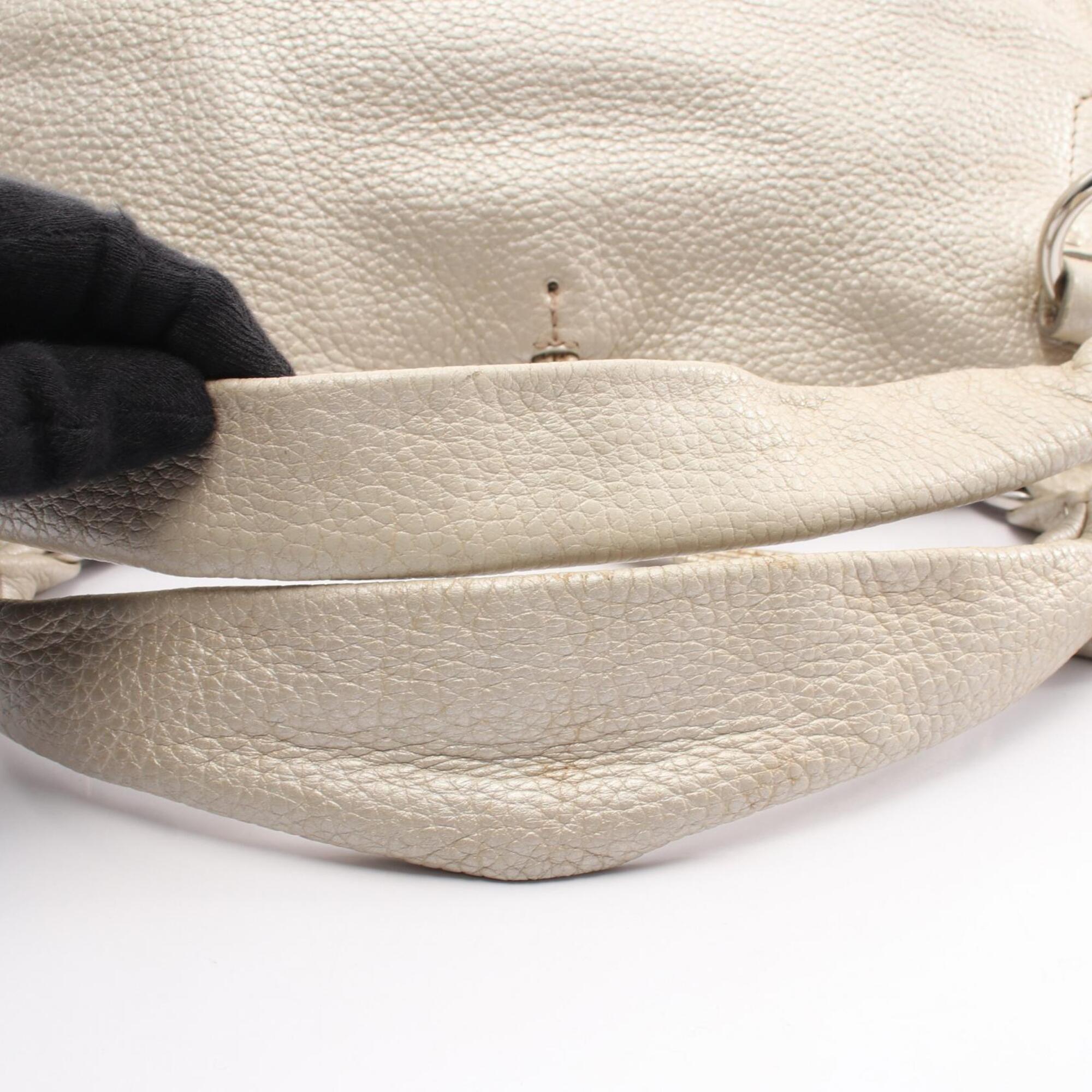 Celine Metallic White Leather Handbag (Pre-Owned)