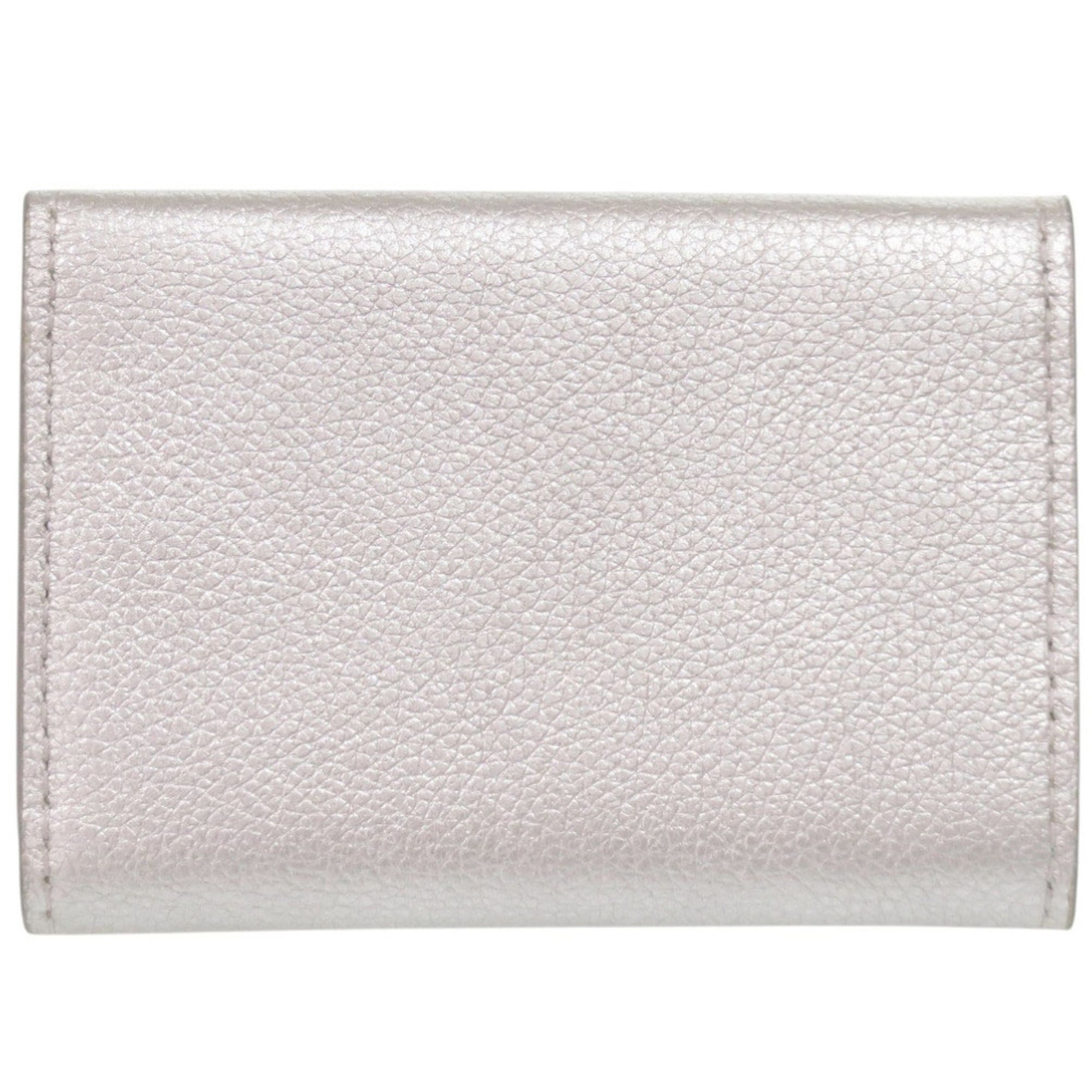 Louis Vuitton Silver Leather Wallet (Tri-Fold) (Pre-Owned)