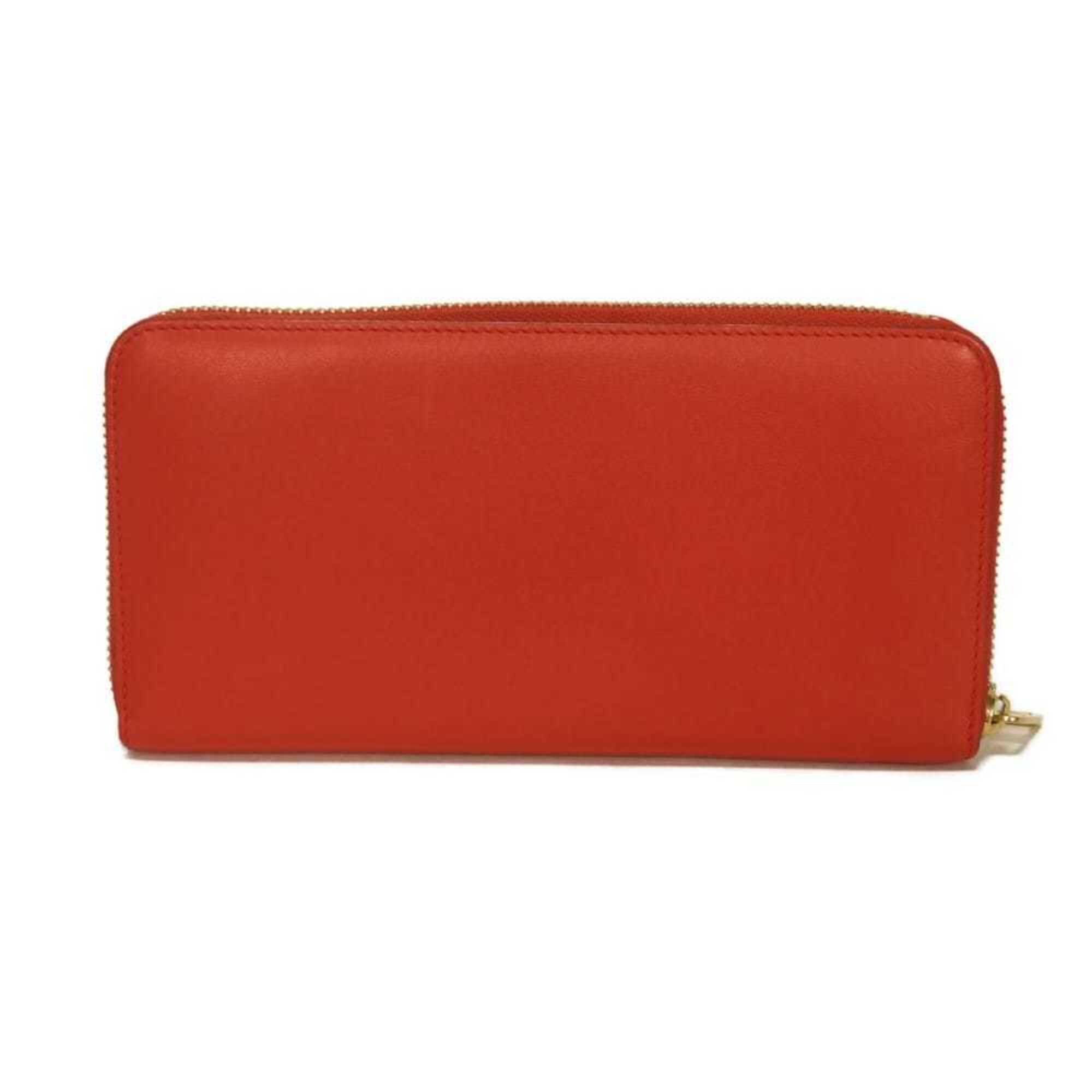 Loewe Red Color Leather Long Wallet (Bi-Fold) (Pre-Owned)